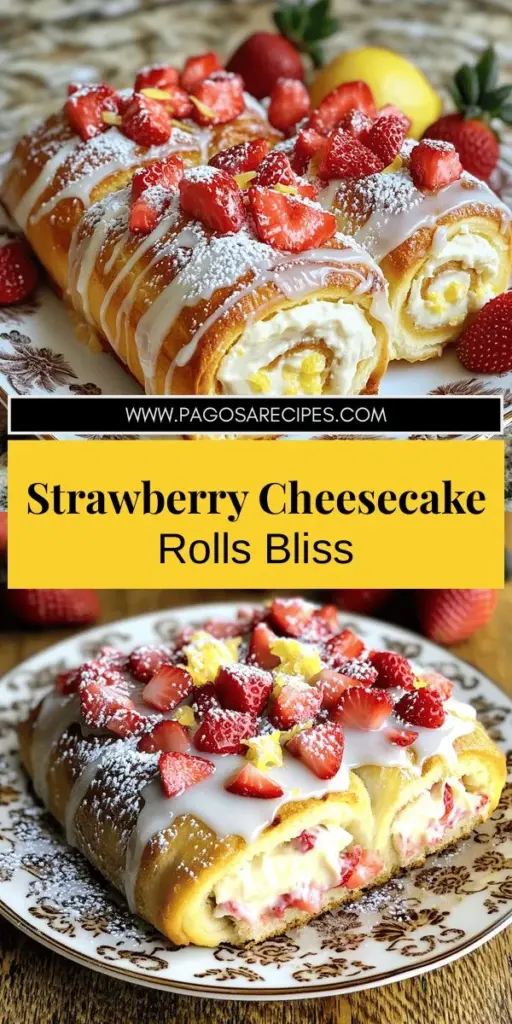 Indulge in the irresistible taste of Strawberry Cheesecake Sweet Rolls! These fluffy rolls are filled with a creamy cheesecake mixture and topped with fresh strawberries, making them perfect for any occasion. With easy-to-follow steps and tips for success, you’ll have a delightful treat that both looks and tastes amazing. Ready to elevate your baking game? Click through to explore the full recipe and get started on these delicious rolls today!