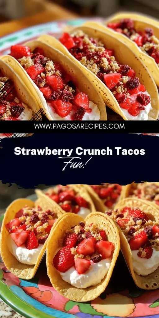 Indulge in a fun and tasty treat with these Strawberry Crunch Cheesecake Tacos! This delightful recipe blends creamy cheesecake filling with crunchy taco shells, perfect for summer parties or any sweet craving. Made with simple ingredients like fresh strawberries and freeze-dried crunch, these tacos are a hit with everyone. Click through for the full recipe and step-by-step instructions to create this unique dessert that will impress your friends and family!