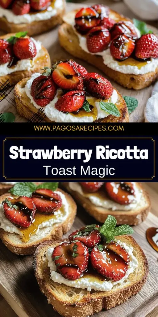Indulge in the deliciousness of Roasted Strawberry Whipped Ricotta Toast, a delightful blend of sweet, creamy flavors that's perfect for breakfast or dessert. With just a few fresh ingredients and easy steps, you can create a beautiful dish that will wow your friends. Discover how to roast strawberries and whip ricotta to perfection. Don't miss out on this tasty journey—click through to explore the full recipe and start your culinary adventure today!