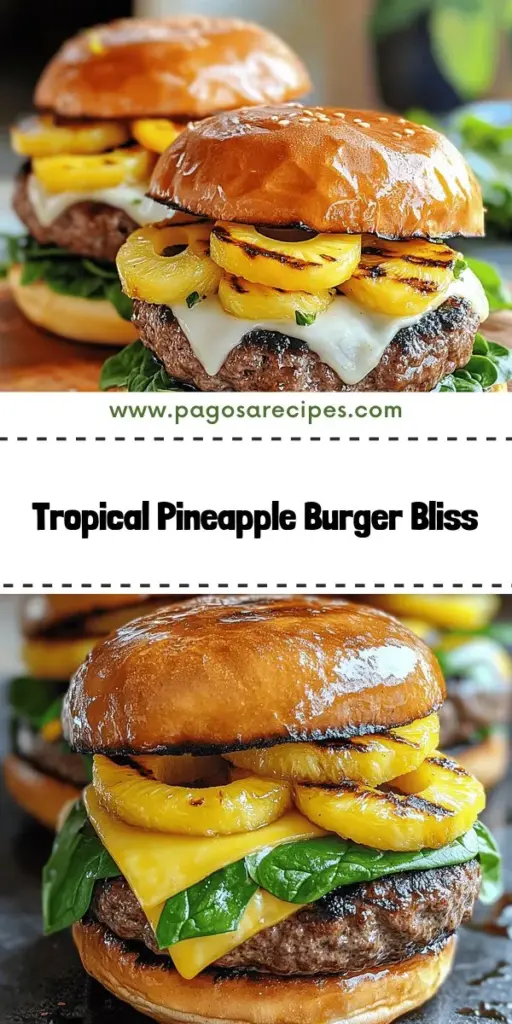 Take your summer grilling to new heights with my Savory Burger with Grilled Pineapple Delight! This delicious recipe features juicy beef or turkey patties topped with sweet grilled pineapple and melty provolone cheese, creating a perfect blend of savory and tropical flavors. Whether it's a backyard cookout or a casual family dinner, these burgers will be a hit. Click through to discover the full recipe and impress your guests today!