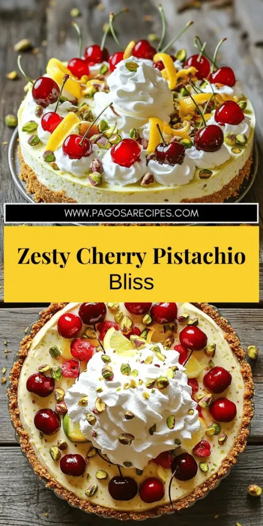 Dive into the sweet and tangy world of Lemon-Lime Cherry Pistachio Cheesecake Delight! This delicious dessert features a crunchy pistachio crust topped with creamy filling bursting with zesty citrus and juicy cherries. Perfect for any occasion, my easy-to-follow recipe ensures you'll impress your guests. Ready to create this mouthwatering treat? Click through to get the full recipe and tips for a stunning cheesecake experience!