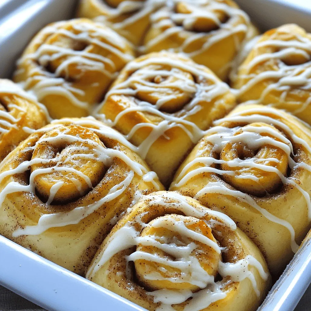 To make the best homemade cinnamon rolls, you need the right ingredients. Here’s what you will need: - 4 cups all-purpose flour - 1 cup warm milk (110°F) - 1/2 cup granulated sugar - 1/4 cup unsalted butter, melted - 2 large eggs - 1 packet (2 1/4 tsp) active dry yeast - 1 teaspoon salt - 1 tablespoon ground cinnamon - 1/2 cup brown sugar, packed - 1 cup powdered sugar (for icing) - 2 tablespoons cream cheese, softened (for icing) - 2 tablespoons milk (for icing) - 1/2 teaspoon vanilla extract These ingredients come together to create soft, fluffy rolls with a sweet, cinnamon filling. The combination of warm milk and active dry yeast makes the dough rise perfectly. The butter adds richness, while the eggs give it a nice texture. The icing of powdered sugar and cream cheese is the cherry on top, making each bite delightful. You can find the full recipe [here](#). To start, you need to activate the yeast. In a small bowl, mix together 1 cup of warm milk, a pinch of sugar, and 1 packet of active dry yeast. Stir it gently. Let this sit for 5 to 7 minutes. You will see froth forming on top. This froth means your yeast is active. It is a key step for fluffy rolls. Next, it's time to make the dough. In a large mixing bowl, combine 2 cups of all-purpose flour, 1/2 cup of granulated sugar, and 1 teaspoon of salt. Mix these dry ingredients well. Then, create a well in the center. Add your frothy yeast mixture, 1/4 cup of melted unsalted butter, and 2 large eggs. Gradually mix in the remaining flour until a soft dough forms. Now, let’s knead the dough. Transfer it to a floured surface. Knead for about 5 to 7 minutes. Your goal is a smooth, elastic dough. If it feels sticky, add more flour. After kneading, place the dough in a greased bowl. Cover it with a clean cloth. Let it rise in a warm spot for about 1 hour. The dough should double in size. While the dough rises, you can prepare the filling. In a small bowl, mix together 1/2 cup of packed brown sugar, 1 tablespoon of ground cinnamon, and a pinch of salt. This mix will add warmth and sweetness to your rolls. Once the dough has risen, punch it down gently. Roll it out on a floured surface into a rectangle. Aim for about 16 x 24 inches. Brush the rolled-out dough with melted butter. Evenly sprinkle your cinnamon-sugar mixture over the top, leaving a small border. Start rolling from the long end. Roll it tightly into a log. Slice this log into 12 equal pieces. Place the rolls in a greased baking dish. Cover them with a cloth and let them rise for another 30 minutes. Preheat your oven to 350°F (175°C) during the last 10 minutes. Bake the rolls for 20 to 25 minutes or until golden brown. While they bake, mix 1 cup of powdered sugar, 2 tablespoons of softened cream cheese, 2 tablespoons of milk, and 1/2 teaspoon of vanilla extract in a bowl. Once the rolls are out of the oven, drizzle the icing over them. Enjoy the sweet aroma and the cozy delight of your homemade cinnamon rolls! - Over-kneading vs. under-kneading: Kneading is key for good texture. If you over-knead, the rolls become tough. If you under-knead, they may fall apart. Aim for about 5-7 minutes of kneading until the dough feels smooth and elastic. Check that it springs back when poked. - Ensuring proper dough rising: Rising time is crucial. If your dough doesn’t rise enough, the rolls will be dense. Keep the dough in a warm spot, away from drafts. A good rise takes about 1 hour the first time and about 30 minutes the second time. - Adjusting cinnamon and sugar ratios: Cinnamon is the star here. For a stronger flavor, add a bit more cinnamon to the filling. You can also mix in extra sugar to balance the spice. A common ratio is 1 tablespoon of cinnamon to 1/2 cup of brown sugar. - Adding nuts or raisins: Want to add texture? Toss in chopped nuts or raisins! They bring crunch and sweetness. Just sprinkle them evenly over the filling before rolling up the dough. - Making the icing smooth: To get the icing just right, mix the powdered sugar with softened cream cheese and milk. Use a whisk for a smooth texture. If it’s too thick, add a little more milk, one teaspoon at a time. - Adjusting sweetness levels: Taste the icing as you mix. If it’s too sweet, add a pinch of salt or a drop of lemon juice. This can balance the flavors and make your icing shine. {{image_2}} You can spice up your cinnamon rolls with new flavors. Try adding nutmeg or cardamom to your filling. These spices add warmth and depth to the sweetness. You can also switch things up by using chocolate or fruit fillings. Chocolate chips melt into gooey pockets of joy. Fruit fillings, like apples or berries, give a fresh and tangy taste. While cream cheese icing is classic, you can change it up too. Add a splash of lemon or almond extract to your icing for a twist. Lemon adds brightness, while almond gives a nutty flavor. You can even mix in cocoa for a chocolatey icing. This keeps every bite exciting and unique. If you need gluten-free rolls, use a gluten-free flour blend. Make sure it has xanthan gum for the right texture. For vegan rolls, swap the milk and butter for plant-based options. Use almond milk and coconut oil instead. You can still enjoy these sweet treats without any animal products. To keep your leftover cinnamon rolls fresh, wrap them well. Use plastic wrap or foil. You can also place them in an airtight container. Store them in the fridge for up to a week. This method helps keep them moist and soft. If you notice any hard spots, just warm them up before eating. You can reheat cinnamon rolls in two ways: the oven or the microwave. For the oven, preheat it to 350°F (175°C). Place the rolls on a baking sheet and cover them with foil. Heat for about 10-15 minutes. This keeps them soft. If you use the microwave, place a roll on a plate. Heat for 20-30 seconds. Be careful not to overheat, or they will become tough. To freeze cinnamon rolls, let them cool completely first. Then, wrap each roll tightly in plastic wrap. Place them in a freezer bag or container. They can last for up to three months. When you want to enjoy them, take them out and let them thaw in the fridge overnight. Reheat as noted above. This way, you will have fresh rolls anytime you want! For the full recipe, check the details above. Cinnamon rolls stay fresh for about 2-3 days at room temperature. Wrap them well to keep air out. If you want to store them longer, place them in the fridge. They can last up to a week that way. Yes, you can make the dough the night before. After kneading, let it rise for about an hour. Then, punch it down and cover it tightly. Place the bowl in the fridge. In the morning, take it out and let it warm up before rolling it out. If your dough doesn’t rise, check your yeast. It may be expired or not activated. Make sure your milk is warm but not hot. If all else fails, try placing the bowl in a warmer spot or using a damp cloth on top. Yes, you can use whole wheat flour. It will give your rolls a bit more fiber and a nutty flavor. But, you may need to add a bit more liquid to the dough since whole wheat absorbs more moisture. Absolutely! To make mini cinnamon rolls, roll your dough thinner and cut smaller pieces. Adjust the baking time to around 15-20 minutes. They will bake faster, so keep an eye on them! In this post, I covered how to make delicious cinnamon rolls from scratch. You learned about each ingredient's role, the step-by-step process, and tips to avoid common mistakes. Remember, practice makes perfect, especially with kneading and rising. Try different fillings and icings to match your taste. Enjoy your warm cinnamon rolls fresh from the oven. With these skills, you can impress anyone with your baking. Happy baking!