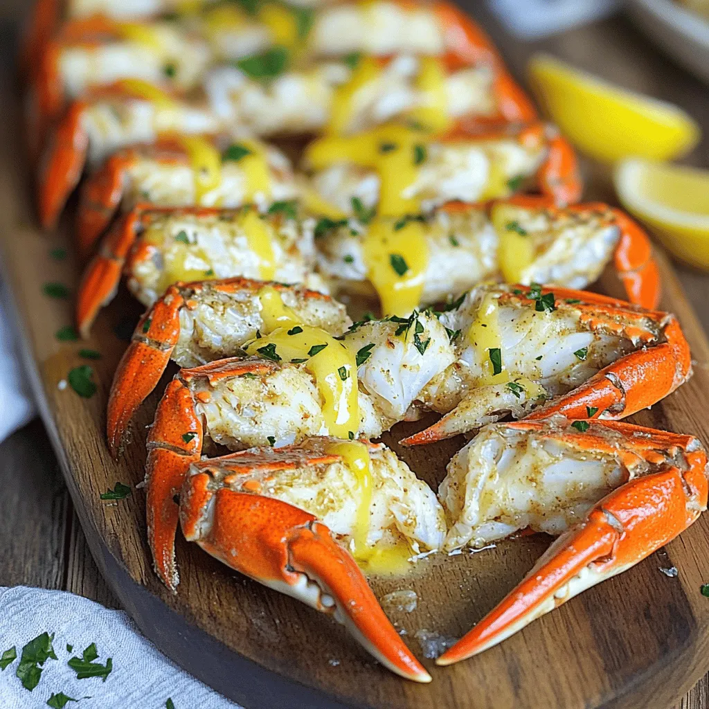 - 2 pounds fresh or frozen crab legs (Alaskan or Dungeness) - 1 cup unsalted butter - 4 cloves garlic, minced - 2 tablespoons fresh lemon juice - 1 tablespoon Worcestershire sauce - 1 teaspoon Old Bay seasoning - ½ teaspoon paprika - Salt and pepper to taste - Fresh parsley, chopped for garnish - Lemon wedges for serving