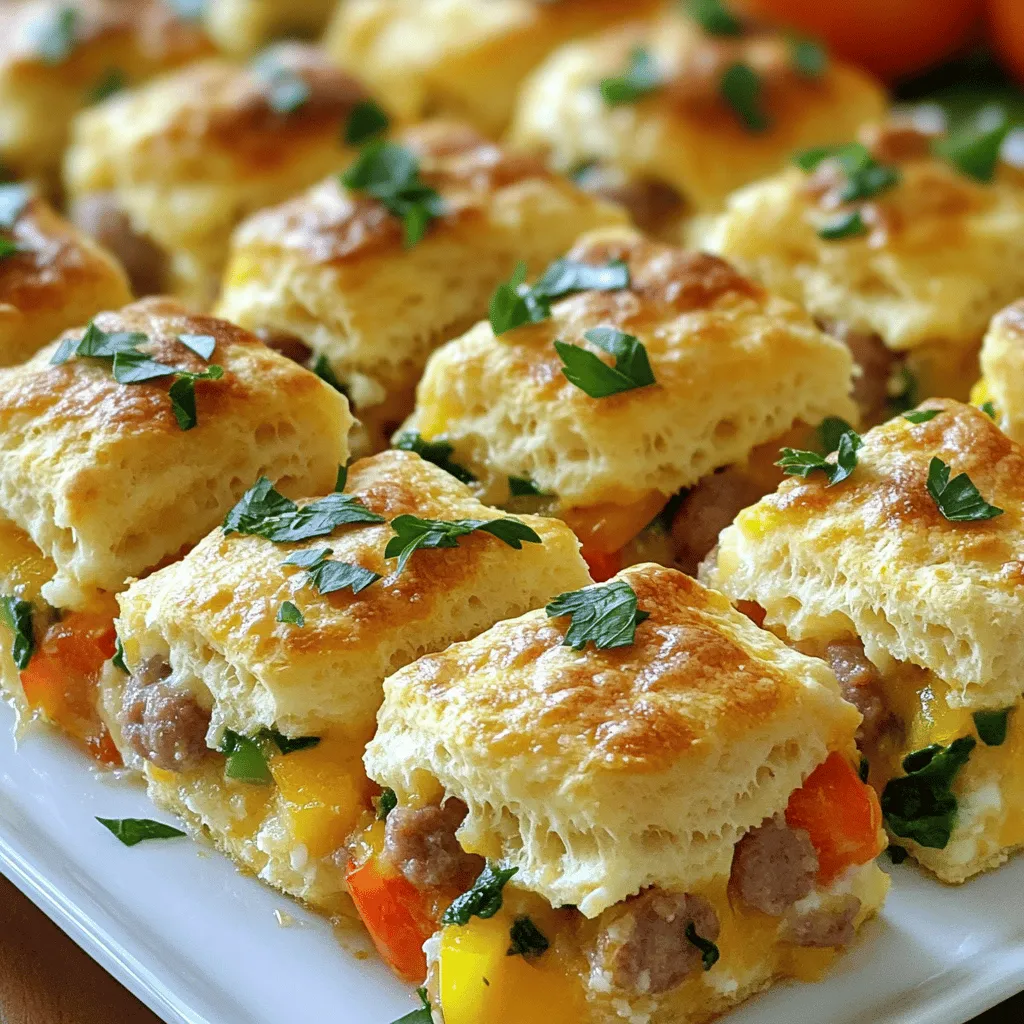 - 1 pound Italian sausage (mild or spicy) - 2 cans refrigerated biscuit dough (16.3 oz each) - 8 large eggs - 1 cup milk