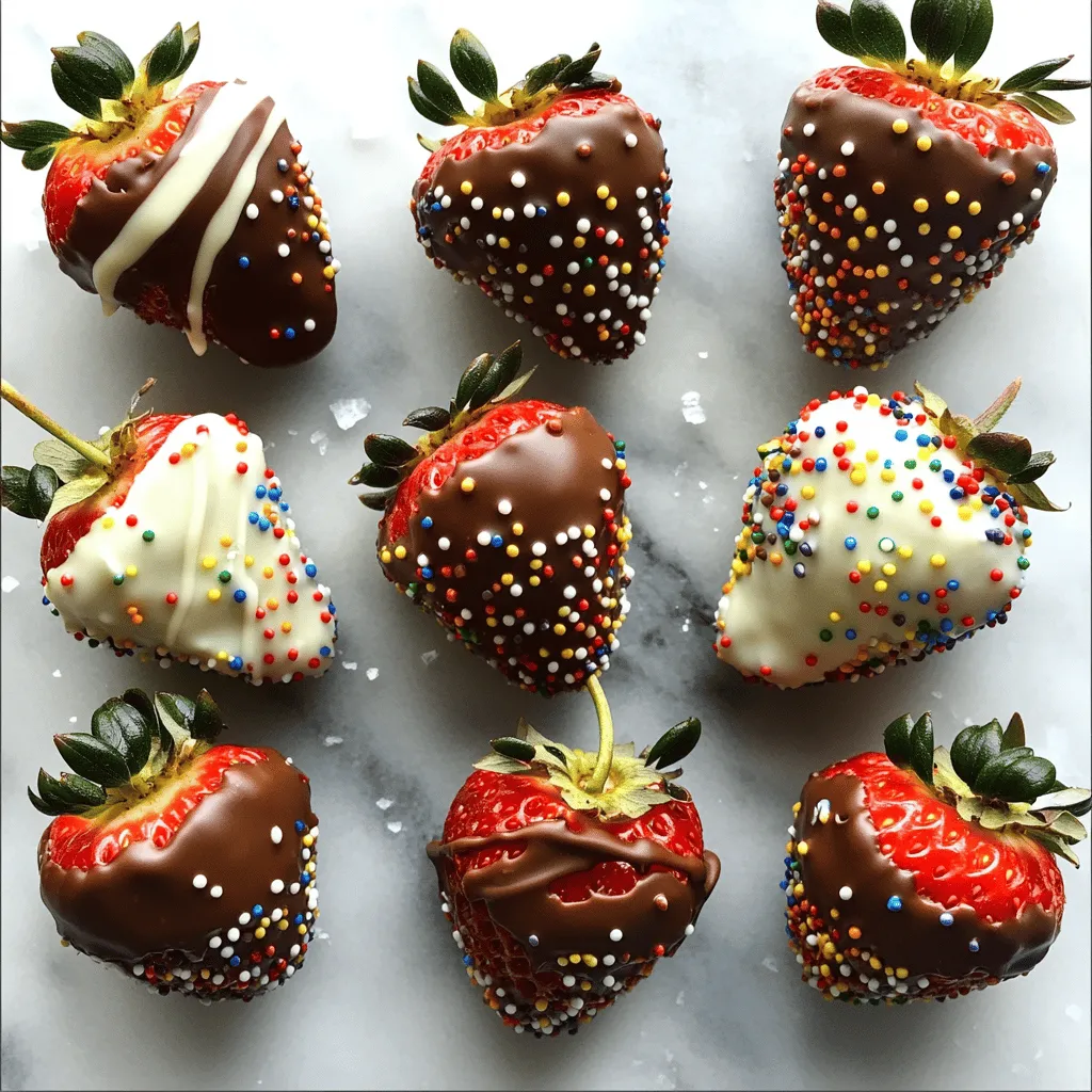 - Fresh strawberries - High-quality dark chocolate - White chocolate (optional) - Coconut oil - Optional garnishes (sea salt, chopped nuts, sprinkles)