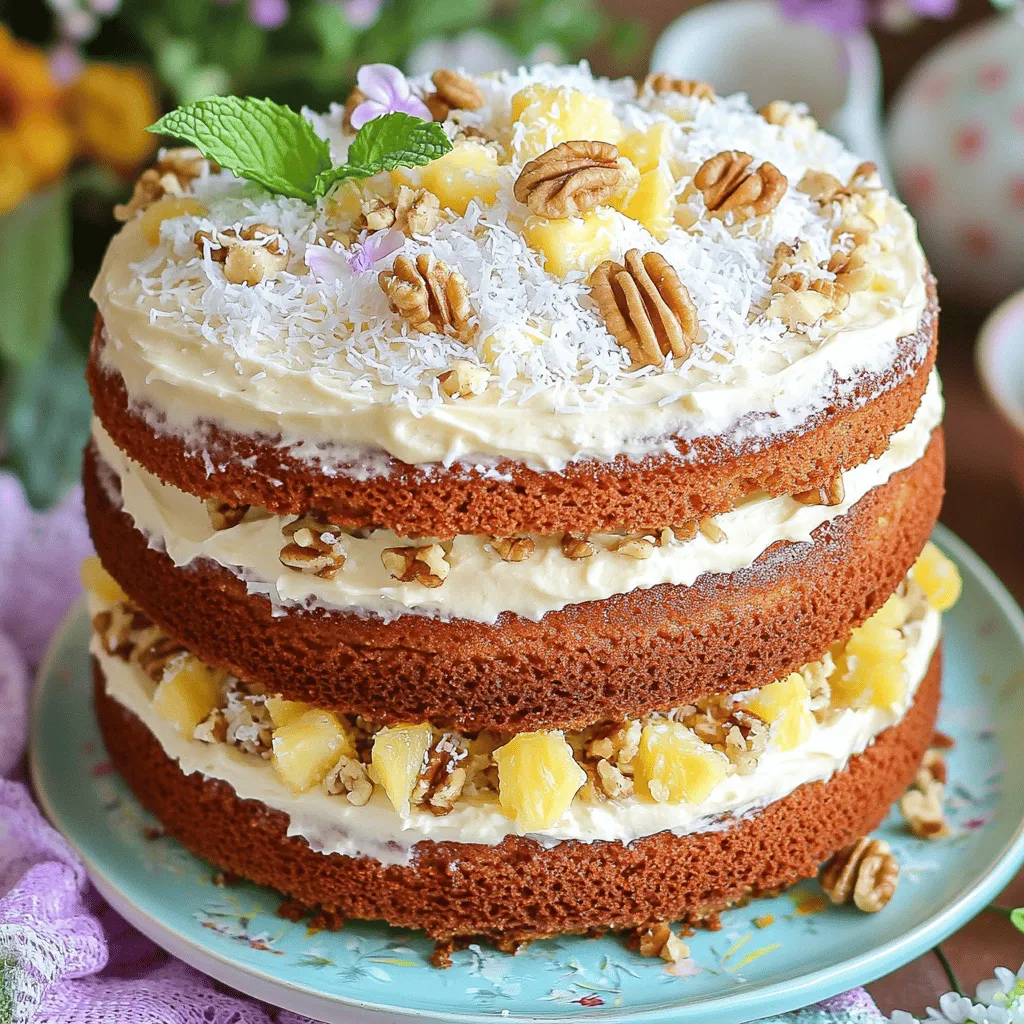 <strong>Dry Ingredients</strong> – 3 cups all-purpose flour – 2 cups granulated sugar – 1 teaspoon baking soda – 1 teaspoon ground cinnamon – 1/2 teaspoon salt” /></p>
</p>
<h2>Variations</h2>
</p>
<h3>Cake Variations</h3>
</p>
<p><strong>Gluten-Free Easter Hummingbird Cake</strong></p>
<p>You can enjoy a gluten-free version of this cake. Use gluten-free flour instead of regular flour. Look for a blend that works well for cakes. Many brands now have great options that mimic all-purpose flour. This swap keeps the cake moist and tasty.</p>
</p>
<p><strong>Different Nut Options</strong></p>
<p>You can change the nuts in this cake for a different flavor. Try pecans, almonds, or even hazelnuts. Each nut adds its unique taste. If you want a nut-free cake, simply leave them out. This cake still shines with its fruity mix.</p>
</p>
<h3>Frosting and Decoration Variations</h3>
</p>
<p><strong>Using Different Frosting Flavors</strong></p>
<p>While cream cheese frosting is a classic, you can switch it up. Try a vanilla buttercream or a tangy lemon frosting. Both options will add a fresh twist to your cake. You can even mix in some cocoa powder for a chocolate version.</p>
</p>
<p><strong>Festive Decoration Ideas</strong></p>
<p>Get creative with how you decorate your cake. Use fresh fruit like strawberries or edible flowers for a springtime look. You can also add colored sprinkles for fun. Remember, a beautiful cake makes every occasion special.</p>
</p>
</p>
<h2>Storage Info</h2>
</p>
<h3>Short-term Storage</h3>
</p>
<p>How do you store leftover cake? Let the cake cool completely. Then, place it in an airtight container. This keeps the cake fresh and moist. If you don’t have one, wrap it tightly in plastic wrap.</p>
</p>
<p>What are the best container options? For short-term storage, a cake dome works well. It allows air to circulate while keeping dust away. If you cut the cake, cover the exposed edges with plastic wrap. This helps keep it from drying out.</p>
</p>
<h3>Long-term Storage</h3>
</p>
<p>Can you freeze the cake? Yes, you can freeze the Easter Hummingbird Cake. Wrap each layer tightly in plastic wrap. Then, place them in a freezer-safe bag or container. This keeps the cake fresh for up to three months.</p>
</p>
<p>What are the thawing instructions? To thaw, move the cake to the fridge for a few hours. If you need it faster, leave it at room temperature for about an hour. Once thawed, you can frost and serve it as fresh. Enjoy the flavors of springtime with every bite!</p>
</p>
<h2>FAQs</h2>
</p>
<h3>Common Questions</h3>
</p>
<p><strong>How to make Easter Hummingbird Cake moist?</strong></p>
<p>To keep your cake moist, use ripe bananas. They add natural sweetness and moisture. Also, do not overbake it. Check for doneness using a toothpick. Remove the cake from the oven once it comes out clean. Lastly, let the cake cool in the pans for a bit before transferring it to a wire rack. This helps retain moisture.</p>
</p>
<p><strong>Can I use fresh fruit instead of canned?</strong></p>
<p>Yes, you can use fresh fruit! If you choose fresh pineapple, chop it finely and drain any excess juice. Ripe bananas work great too. Fresh fruit gives a bright taste and can add more flavor. Just remember to mash the bananas well before mixing them into the batter.</p>
</p>
<p><strong>What can I substitute for nuts in the recipe?</strong></p>
<p>If you want a nut-free cake, use seeds instead. Sunflower seeds or pumpkin seeds add crunch and flavor. You can also skip nuts entirely. The cake will still taste delicious. Just make sure to adjust any other ingredients if needed to keep the texture right.</p>
</p>
<p>For more detailed instructions, check the Full Recipe.</p>
</p>
<p>This guide covered everything you need to make a delicious Easter Hummingbird Cake. You learned about ingredients, preparation, and tips for perfect baking. Variations let you mix it up, while storage advice keeps your cake fresh. Remember to enjoy the process and make it your own. Happy baking!</p>
</div>