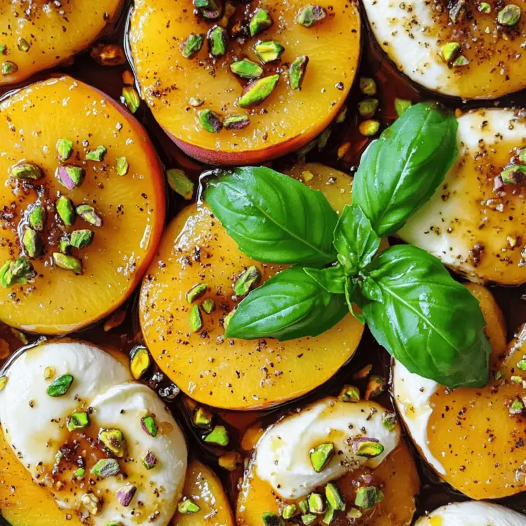 To make roasted peaches with mozzarella, you'll need some fresh and tasty ingredients. Here’s the list of what you need: