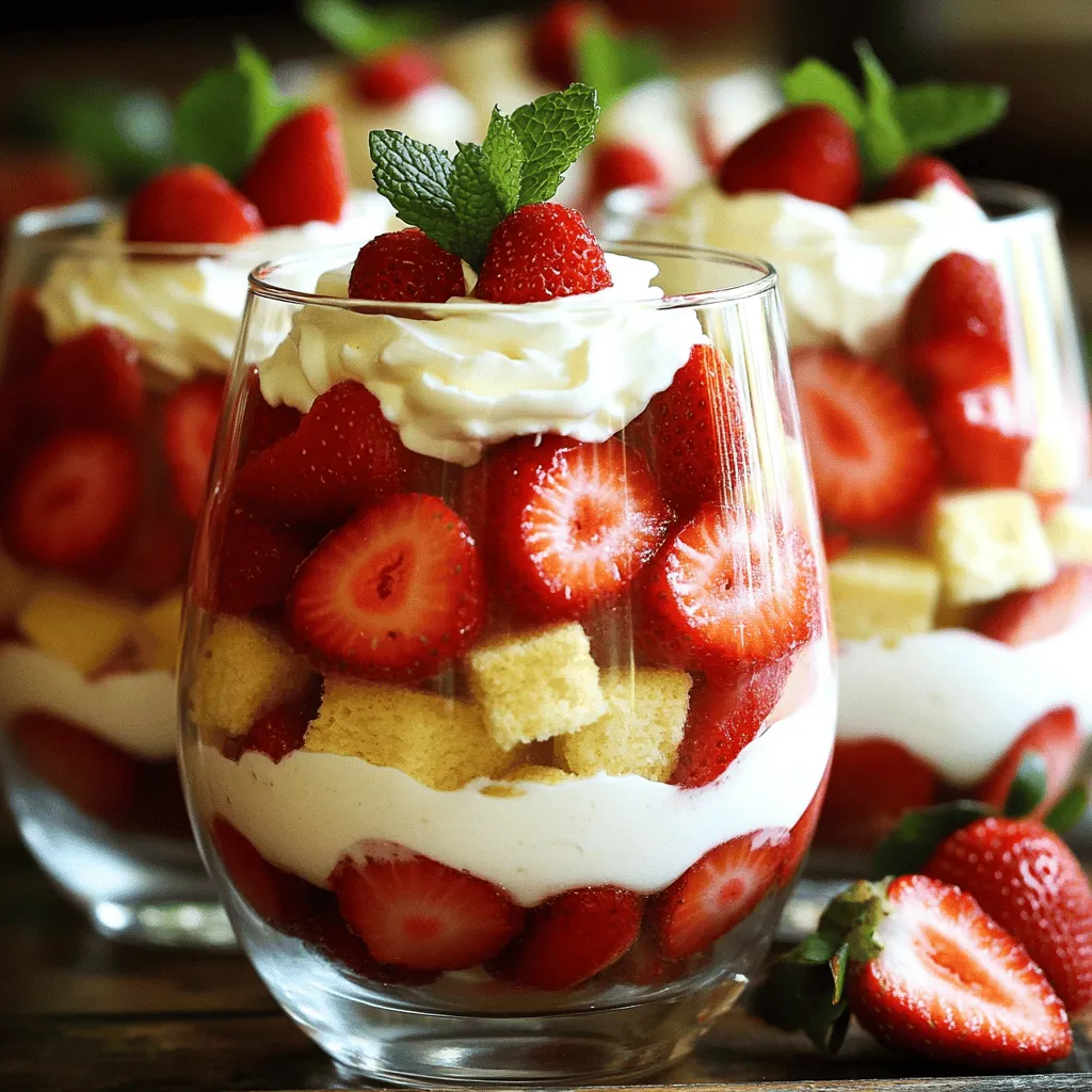 - Strawberries: You need 2 cups of strawberries. Make sure to hull and slice them. This helps release their sweet juices. Sliced strawberries add nice texture to the trifle.