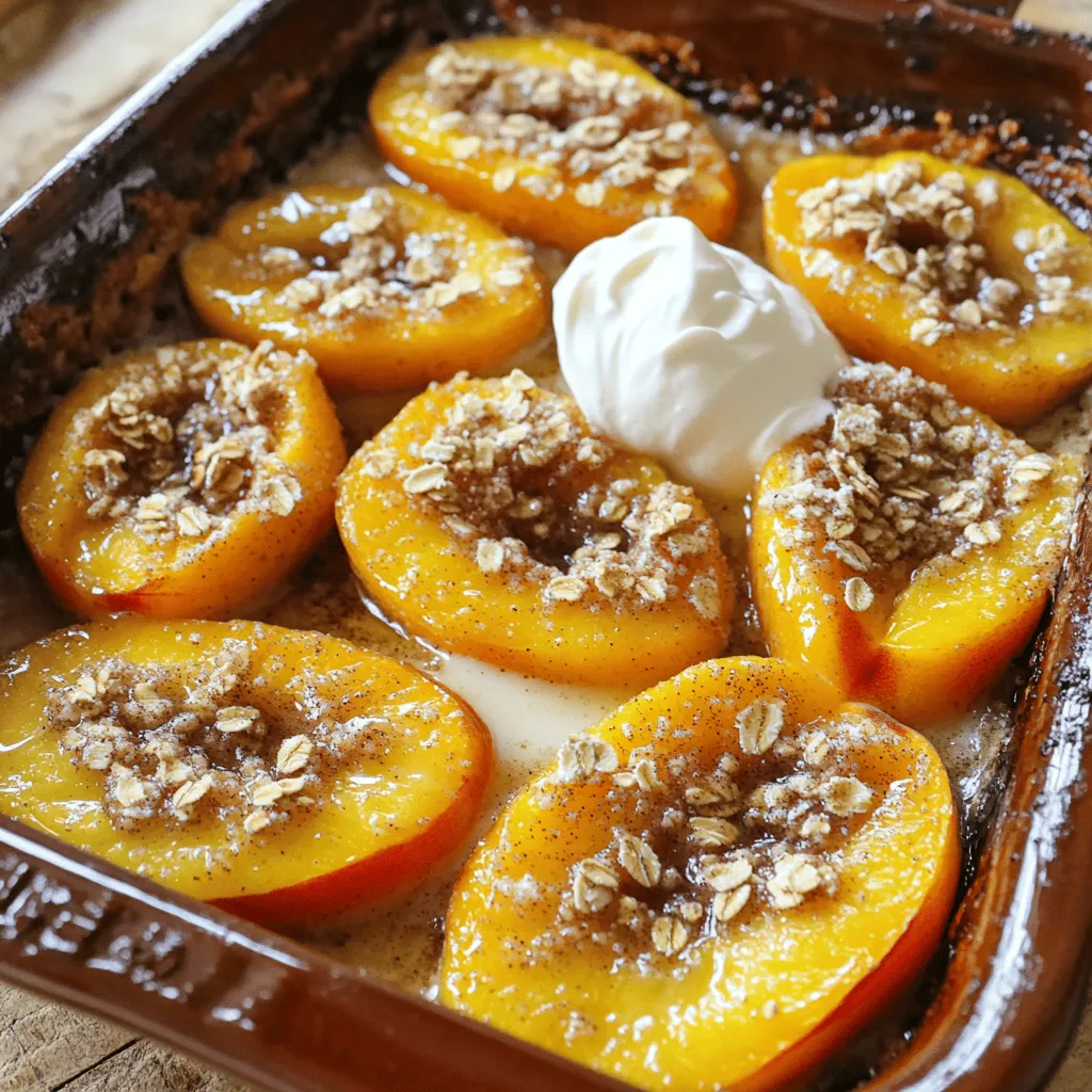 To make cinnamon sugar baked peaches, you'll need a few simple ingredients. Each one adds its own special touch. Here’s what to gather: