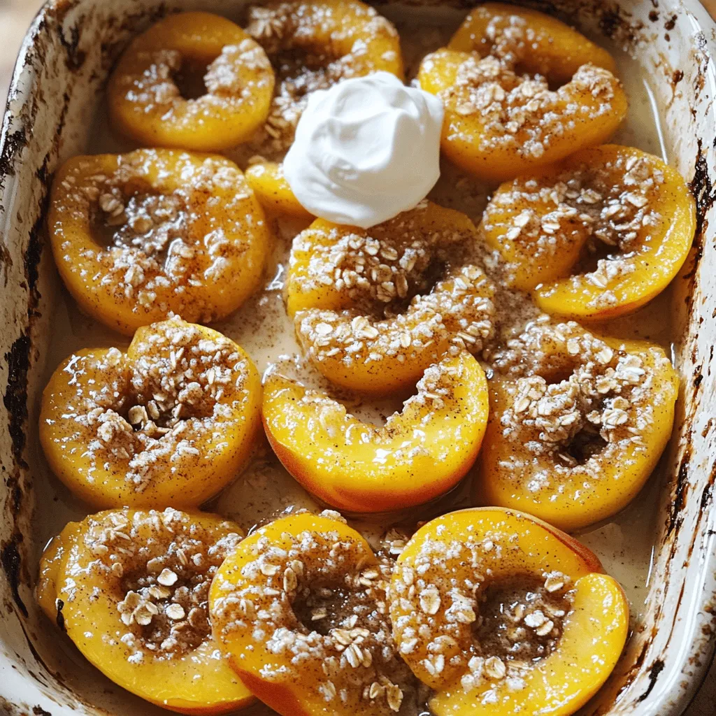 To make cinnamon sugar baked peaches, you'll need a few simple ingredients. Each one adds its own special touch. Here’s what to gather: