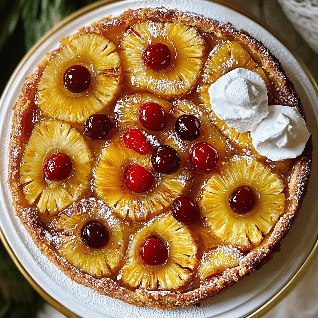Here is what you need for the old fashioned pineapple upside-down cake: - 1 can (20 oz) sliced pineapple in juice, drained - 1/4 cup unsalted butter (½ stick) - 1/2 cup packed brown sugar - 10 maraschino cherries (optional) - 1 1/2 cups all-purpose flour - 1 cup granulated sugar - 1/2 cup unsalted butter, softened - 2 large eggs - 1 teaspoon vanilla extract - 1/2 cup whole milk - 1 1/2 teaspoons baking powder - 1/4 teaspoon salt