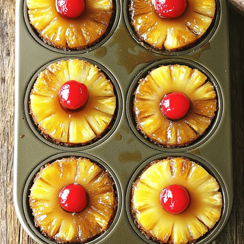 - 1/2 cup unsalted butter (1 stick), melted - 1/4 cup brown sugar - 1 can (20 oz) sliced pineapple, drained - Maraschino cherries (as desired) - 1 cup all-purpose flour - 1 tsp baking powder - 1/2 tsp baking soda - 1/4 tsp salt - 1/2 cup granulated sugar - 1/2 cup whole milk - 1 large egg - 1 tsp vanilla extract