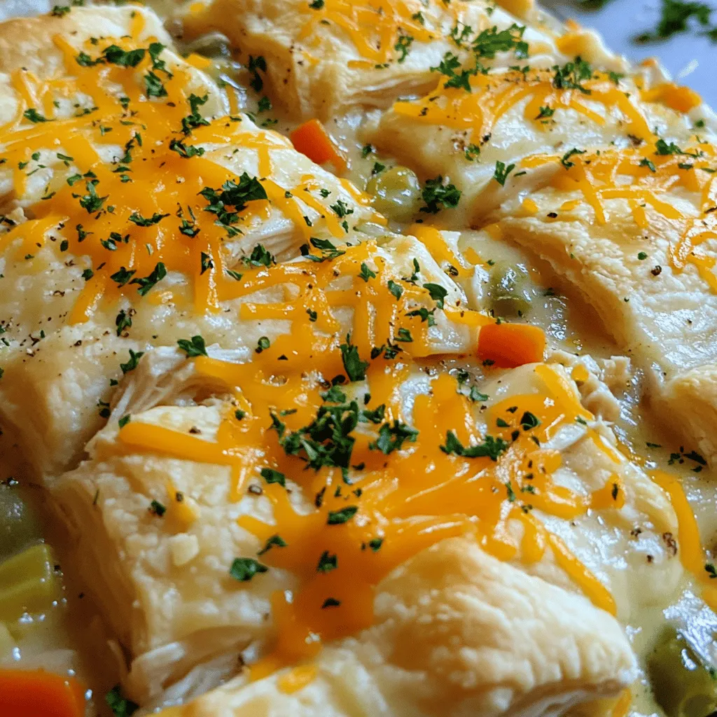 - 2 cups cooked chicken, shredded - 1 cup frozen mixed vegetables - 1 can cream of chicken soup