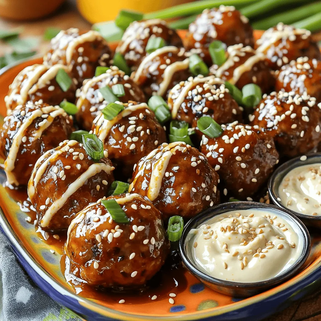 To make Korean BBQ meatballs, you need a mix of tasty ingredients. Here are the main items for the meatballs.