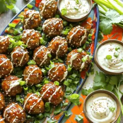 To make Korean BBQ meatballs, you need a mix of tasty ingredients. Here are the main items for the meatballs.