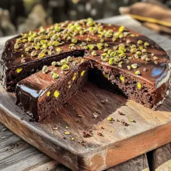 - 1 ½ cups all-purpose flour - 1 cup unsweetened cocoa powder - 1 teaspoon baking powder - 1 teaspoon baking soda - ½ teaspoon salt - 1 cup granulated sugar - ½ cup brown sugar, packed - 1 cup unsalted butter, softened - 4 large eggs - 1 teaspoon vanilla extract - 1 cup buttermilk - 1 cup crushed pistachios (reserve some for topping) - ½ cup dark chocolate chips For this Chocolate Pistachio Cake, each ingredient plays an important role. The all-purpose flour gives the cake its structure. Cocoa powder adds rich chocolate flavor. Baking powder and baking soda help the cake rise, making it light and fluffy. The sugars, both granulated and brown, sweeten the cake and add moisture. Using unsalted butter ensures we control the salt level. The eggs bind the ingredients and add richness. Vanilla extract enhances the overall flavor. Buttermilk adds a nice tang and keeps the cake moist. Crushed pistachios give a nutty crunch and a pop of color. Dark chocolate chips melt into the cake, adding decadent chocolate bursts. This combination creates a deep, rich flavor that makes this cake hard to resist. You can find the full recipe to guide you through each step for this delightful treat. - Preheat your oven to 350°F (175°C). - Grease two 9-inch round cake pans. - Dust the pans with cocoa powder to avoid sticking. - In a medium bowl, whisk together: - 1 ½ cups all-purpose flour - 1 cup unsweetened cocoa powder - 1 teaspoon baking powder - 1 teaspoon baking soda - ½ teaspoon salt - In a large bowl, beat together: - 1 cup unsalted butter, softened - 1 cup granulated sugar - ½ cup brown sugar, packed - Mix until fluffy, about 3-4 minutes. - Add 4 large eggs one at a time. - Mix well after each addition. - Stir in 1 teaspoon vanilla extract. - Gradually mix the dry ingredients with 1 cup buttermilk. - Alternate between the dry mix and buttermilk. - Start and end with the dry ingredients. Mix until just combined. - Gently fold in: - 1 cup crushed pistachios (reserve some for topping) - ½ cup dark chocolate chips - Ensure they are evenly spread in the batter. - Divide the batter between the prepared pans. - Smooth the tops with a spatula. - Bake for 25-30 minutes. - Check doneness with a toothpick; it should come out clean. - Cool in the pans for 10 minutes. - Transfer to wire racks to cool completely. For the full recipe, be sure to follow each step closely for the best results. Enjoy the process! To get your cake fluffy, follow these tips: - Cream butter and sugars well: Beat until light and fluffy for 3-4 minutes. - Room temperature ingredients: Ensure butter, eggs, and buttermilk are at room temp. - Don’t overmix: Mix until just combined to keep the cake light. Choosing the right frosting is key to a great cake. Here are my top picks: - Chocolate ganache: Rich and smooth, it pairs beautifully with the cake. - Cream cheese frosting: Adds a tangy taste that balances the sweetness. - Whipped cream: Light and airy, perfect for a softer texture. To make your cake look as good as it tastes, try these ideas: - Garnish with pistachios: Scatter reserved crushed pistachios on top for color and crunch. - Serve with whipped cream: A dollop adds elegance and a creamy touch. - Use a cake stand: Elevate your cake for a beautiful display at any event. For the full recipe, visit the [Full Recipe]. {{image_2}} To bring out more depth in your cake, consider adding coffee or espresso. A tablespoon of instant coffee granules stirred into your dry mix works wonders. This small tweak enhances the chocolate flavor without making it taste like coffee. You’ll notice a richer taste that adds warmth to each bite. If you're looking to switch things up, try different frostings. Cream cheese frosting gives a tangy twist that complements the chocolate well. Whipped ganache can also be a great choice. It adds a smooth and rich layer that pairs nicely with the cake's texture. Feel free to experiment with these options for a unique touch. You can easily make this cake gluten-free. Just replace the all-purpose flour with a gluten-free blend. For a dairy-free version, use plant-based butter and a non-dairy milk in place of buttermilk. These simple swaps ensure everyone can enjoy this delicious dessert without missing out. For the full recipe, refer back to the earlier section. To keep your chocolate pistachio cake fresh, store it in an airtight container. This helps prevent it from drying out. If you have leftover cake, place it at room temperature for up to three days. For longer freshness, store it in the fridge. Just make sure to cover it well. The cake may stay moist and tasty for about a week in the fridge. If you want to freeze your cake, first allow it to cool completely. Wrap each cake layer tightly in plastic wrap. Then, place the wrapped layers in a freezer-safe bag. This method helps keep the cake from freezer burn. You can freeze the cake for up to three months. When ready to enjoy, simply take it out of the freezer. To revive your frozen cake, let it thaw overnight in the fridge. Once it's soft, you can reheat it gently in the oven. Preheat your oven to 350°F (175°C). Place the cake on a baking sheet and warm it for about 10-15 minutes. This helps restore its moist texture. After reheating, frost it with your favorite chocolate ganache or cream cheese frosting for a delicious treat. Yes, you can make this cake ahead of time. Bake the cake layers and let them cool. Wrap each layer in plastic wrap. Store them in the fridge for up to three days or freeze for up to three months. When you're ready, frost and serve! Use unsweetened cocoa powder for this cake. Dutch-processed cocoa gives a rich flavor and dark color. Natural cocoa powder is a fine choice too. Both types will work well, so choose one based on what you have. Check the cake with a toothpick. Insert it into the center of the cake. If it comes out clean or with a few moist crumbs, it’s done. Look for a slight spring back when you gently press the top. Yes, you can swap some ingredients. For the butter, use vegetable oil for a moist cake. You can replace buttermilk with yogurt or milk with lemon juice. Just ensure that the amount stays the same for best results. Check the Full Recipe for more tips! This blog post covers the key steps to make a delicious cake. We reviewed the necessary ingredients, detailed instructions, and tips for success. I shared ways to enhance flavors and adjust for dietary needs. You learned how to store and revive your cake too. Try this recipe and see how it turns out. With a bit of practice, you can create a stunning cake that tastes amazing. Enjoy the process and share the results with others!
