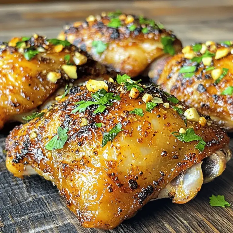 - 4 bone-in, skin-on chicken thighs - You can also use chicken breasts or drumsticks. - 1/4 cup olive oil - 1 tablespoon fresh lime juice - 4 garlic cloves, minced - 2 teaspoons ground cumin - 2 teaspoons paprika - 1 teaspoon dried oregano - 1 teaspoon black pepper - 1 teaspoon salt - 1/2 teaspoon cayenne pepper (optional, for heat) These ingredients create a bright and zesty flavor that makes the chicken shine. The olive oil keeps the chicken moist, while lime juice adds that perfect tang. Garlic brings warmth, and the spices create depth. - Fresh cilantro, chopped (for garnish) - Serve with rice, roasted vegetables, or a fresh salad. These add freshness and color to your dish. Cilantro brightens the plate and enhances flavors. Pair it with sides that balance the spices for a full meal. For the full recipe and instructions, check out the Full Recipe section. To start, you need to make the marinade. In a bowl, mix together: - 1/4 cup olive oil - 1 tablespoon fresh lime juice - 4 garlic cloves, minced - 2 teaspoons ground cumin - 2 teaspoons paprika - 1 teaspoon dried oregano - 1 teaspoon black pepper - 1 teaspoon salt - 1/2 teaspoon cayenne pepper (optional) This mix gives the chicken a bold flavor. Place the chicken thighs in a resealable bag or shallow dish. Pour the marinade over the chicken. Ensure each piece gets coated well. Seal the bag or cover the dish and refrigerate. For best results, marinate for at least 2 hours, but overnight is better. Next, you need to preheat your grill. If you use gas, set it to medium-high. For charcoal, light the coals and wait until they glow. This helps create a great sear on the chicken. Both methods work well. Gas is quick and easy, while charcoal gives a nice smoky flavor. Once the grill is hot, take the chicken out of the marinade. Allow the excess marinade to drip off. Discard the leftover marinade. Place the chicken skin-side down on the grill. Grill it for about 6-8 minutes. You want the skin to turn crispy and golden brown. After that, flip the chicken. Lower the heat to medium-low and grill for another 15-20 minutes. Check the internal temperature. It should reach 165°F (75°C) when done. The juices should run clear. Once cooked, remove the chicken from the grill. Let it rest for 5 minutes before serving. This helps keep it juicy. Don’t forget to garnish with fresh cilantro before serving. Enjoy your Ultimate Peruvian Grilled Chicken! For the complete recipe, check [Full Recipe]. To get that real Peruvian taste, fresh spices are key. Use whole spices when you can, and grind them right before use. This step adds a strong flavor punch to your dish. Always use fresh garlic, lime juice, and high-quality olive oil. They make a huge difference. You can also enhance the marinade by adding a splash of orange juice. This adds a sweet, citrus note that pairs well with the spices. Keep your grill at medium-high heat for the best results. This temperature helps the chicken cook evenly and get that nice char. Before placing the chicken on the grill, let it sit at room temperature for about 30 minutes. This step helps with even cooking. When it's time to flip the chicken, use a sturdy spatula or tongs. Gently lift and turn it to avoid tearing the skin. When plating, arrange the chicken on a large platter. Garnish it with fresh cilantro for a bright pop of color. You could also add lime wedges around the chicken for extra flavor. For dipping sauces, serve with aji verde or a tangy chimichurri. These sauces elevate the dish and add more layers of taste. For the full recipe, refer to the detailed instructions above. {{image_2}} You can change up the marinade to suit your taste. Adding citrus flavors like orange or lemon can brighten the dish. The zesty notes pair well with the spices. You might also try using different herbs like fresh thyme or basil. These can add fresh layers of flavor. If you prefer cooking indoors, oven roasting works well. Set your oven to 400°F (200°C). Place the marinated chicken in a baking dish and roast for about 35-40 minutes. This method keeps the meat juicy and tender. You can also use an air fryer for a quick option. Cook at 375°F (190°C) for around 25-30 minutes for crispy skin and juicy meat. Peruvian cuisine varies by region. In some areas, you may find spices like ají amarillo, a yellow chili pepper, used in marinades. Feel free to incorporate local ingredients from your area. This can give your grilled chicken a unique twist. Exploring these regional flavors can enhance your dish and make it truly special. To keep your leftover grilled chicken fresh, use the right storage methods. Place the chicken in an airtight container. You can also wrap it tightly in plastic wrap. This helps prevent air exposure, which can dry out the meat. Store the chicken in the fridge for up to four days. If you have marinated chicken left, it can last up to two days before cooking. Freezing your cooked chicken is a great way to extend its life. Let the chicken cool down first. Then, wrap each piece in foil or freezer-safe bags. Make sure to remove as much air as possible. Label the bags with the date. You can freeze the chicken for up to three months. When you are ready to eat it, defrost it in the fridge overnight. You can also use the microwave for quicker thawing. Reheating your chicken properly keeps it juicy and tasty. The best method is to use the oven. Preheat the oven to 350°F (175°C). Place the chicken in a baking dish and cover it with foil. Heat for about 20 minutes. You can also reheat it on the stovetop in a skillet over medium heat. Just add a splash of water to keep it moist. Always check the internal temperature; it should reach 165°F (75°C) before serving. I recommend marinating the chicken for at least 2 hours. For the best taste, let it sit overnight. This gives the flavors time to soak in. Yes, you can. If you don’t have a grill, you can use your oven. Preheat the oven to 400°F (200°C). Place the chicken on a baking tray and roast for about 35-40 minutes. Many sides pair well with this dish. Here are some popular options: - Rice: White or cilantro lime rice is great. - Salad: A fresh green salad adds crunch. - Potatoes: Roasted or mashed potatoes work well. - Vegetables: Grilled veggies add color and flavor. The spice level is mild to medium. The cayenne pepper adds a little heat. If you prefer it less spicy, you can skip the cayenne. To add more heat to the marinade, try these tips: - Add more cayenne pepper. - Mix in chopped fresh chilies. - Use hot sauce to taste. These adjustments will give you a nice kick while cooking. For the full recipe, check out the complete guide. To make delicious Peruvian grilled chicken, start with quality chicken cuts. Use a tasty marinade with fresh lime juice, olive oil, and spices. Marinate for the right time to enhance flavor. Grill with care for perfect results, keeping it juicy and flavorful. Explore variations to suit your taste, and enjoy with classic sides. By following these steps, you create a meal that impresses and satisfies. Enjoying this dish brings both joy and an authentic taste of Peru right to your table.