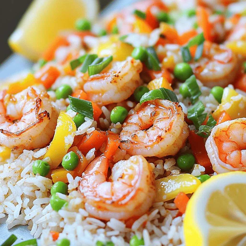 For a tasty Cajun shrimp fried rice, you need: - 1 lb shrimp, peeled and deveined - 3 cups cooked jasmine rice (preferably day-old) - 1 medium onion, diced - 2 cloves garlic, minced - 1 bell pepper, diced (red or green) - 1 cup frozen peas and carrots mix These main ingredients bring flavor and texture to your dish. The shrimp gives protein and a juicy bite. Jasmine rice adds a fragrant base that's perfect for frying. The right seasonings make this dish shine. You’ll need: - 2 tablespoons Cajun seasoning - 2 tablespoons soy sauce - 1 tablespoon olive oil - 1 tablespoon butter - Salt and pepper to taste Cajun seasoning gives the fried rice its signature kick. Soy sauce adds umami, while butter and olive oil enhance the overall flavor. A few garnishes can elevate your meal. Consider: - 2 green onions, sliced (for garnish) - Lemon wedges (for serving) Green onions add a fresh crunch. Lemon wedges give a burst of brightness when squeezed over the dish. Ready to dive into the full recipe? Check out the complete details to make this dish a star at your table! Start by placing the shrimp in a bowl. Add half of the Cajun seasoning. Toss the shrimp to coat it well. Let the shrimp marinate for about 15 minutes. This step builds flavor and makes the shrimp taste great. Heat olive oil in a large skillet over medium-high heat. Add the diced onion and bell pepper. Sauté them for about 3-4 minutes until they soften. Then, add the minced garlic and cook for another minute. This will make your kitchen smell amazing! Push the veggies to one side of the skillet. Add the marinated shrimp to the other side. Cook for 2-3 minutes on each side. They should turn pink and opaque. Then remove the shrimp from the skillet and set them aside. In the same skillet, add the cooked jasmine rice. Use a spatula to break apart any clumps. Stir-fry the rice for about 4-5 minutes. This lets the rice heat through and get a little crispy. Now, add the frozen peas and carrots to the rice. Add the remaining Cajun seasoning and soy sauce. Mix everything well and heat for another 2 minutes. This combines all the flavors into one dish. Gently fold the cooked shrimp back into the fried rice. Mix until everything is hot. Season with extra salt and pepper if you like. Remove from heat and garnish with sliced green onions. Serve hot with lemon wedges. This adds a nice zing to your dish. Enjoy your Cajun Shrimp Fried Rice! Use day-old rice for the best texture. Fresh rice can be too sticky. Spread freshly cooked rice on a tray to cool. This helps it dry out. When you fry it, the grains won’t clump. Try to keep your rice light and fluffy. Marinating shrimp is key to a tasty dish. Use half of the Cajun seasoning to coat the shrimp. Let them sit for about 15 minutes. This allows the flavors to soak in. You can add a little lemon juice for extra zing. Fresh herbs like parsley can also boost the taste. If you prefer less heat, cut back on the Cajun seasoning. Start with one tablespoon, then taste. You can always add more later. For a spicy kick, add some hot sauce or diced jalapeños. This way, you control the heat in your dish. Enjoy the process of finding your perfect spice balance! {{image_2}} You can change some ingredients for a unique twist. Instead of shrimp, use chicken or tofu. Swap jasmine rice for brown rice or quinoa for a healthier option. If you want a kick, try adding smoked sausage or andouille sausage. You can also play with the seasoning. Use Old Bay or Creole spice if you don't have Cajun seasoning. For a vegetarian or vegan dish, skip the shrimp. Use extra veggies to fill the plate. Consider adding tempeh or chickpeas for protein. You might also use vegetable broth instead of butter and soy sauce for added depth. This way, you keep all the flavors without meat. Adding more vegetables makes this dish even better. You can toss in broccoli, snap peas, or even zucchini. Carrots and corn work well too. Just make sure they are chopped small so they cook quickly. This not only boosts nutrition but also adds color and crunch to your meal. To store your Cajun shrimp fried rice, let it cool first. Place the rice in an airtight container. Make sure to seal it tightly. Store it in the fridge. It will last up to three days. If you want to keep it longer, consider freezing it. When you are ready to eat, you can reheat the rice in a few ways. The microwave works great. Just cover it with a damp paper towel. Heat it for 1-2 minutes. Stir halfway to warm evenly. You can also use a skillet. Heat some oil in the pan. Add the rice and stir until hot. This will help keep it crispy. To freeze your Cajun shrimp fried rice, use a freezer-safe container. Scoop out portions and seal well. Label the container with the date. The rice can last up to three months in the freezer. When you are ready to eat, thaw it overnight in the fridge before reheating. This keeps it fresh and tasty. I recommend using jasmine rice. It has a nice texture and flavor. Day-old rice works best. It helps the rice fry well without getting mushy. You can also use long-grain white rice if needed. Yes, frozen shrimp are great for this dish. Just make sure to thaw them first. Place them in cold water for about 15 minutes. This will help them cook evenly and stay juicy. Cajun shrimp fried rice is a meal on its own. You can serve it with a salad or steamed veggies for extra crunch. For a refreshing taste, add lemon wedges. They brighten up the dish well. To adjust the spice, you can add more or less Cajun seasoning. Start with a small amount and taste as you go. If you like it mild, add just a pinch. For more heat, add extra seasoning or some diced jalapeños. You can find Cajun seasoning in most grocery stores. Look in the spice aisle. If you can’t find it, you can make your own. Mix paprika, cayenne, garlic powder, and thyme for a simple blend. To make Cajun shrimp fried rice, gather these ingredients: - 1 lb shrimp, peeled and deveined - 3 cups cooked jasmine rice (preferably day-old) - 1 medium onion, diced - 2 cloves garlic, minced - 1 bell pepper, diced (red or green) - 1 cup frozen peas and carrots mix - 2 tablespoons Cajun seasoning - 2 tablespoons soy sauce - 1 tablespoon olive oil - 1 tablespoon butter - Salt and pepper to taste - 2 green onions, sliced (for garnish) - Lemon wedges (for serving) You can find the full recipe in the earlier sections. This dish is quick, tasty, and sure to please everyone! In this blog post, we explored making Cajun shrimp fried rice. We covered all the key ingredients, essential seasonings, and optional garnishes. I outlined each step, from preparing the shrimp to frying the rice. You learned handy tips for cooking rice and adjusting spice levels. We even discussed variations, including vegetarian options. To wrap up, enjoy the rich flavors of Cajun shrimp fried rice. With a few tweaks, this dish can fit any taste. Dive in and make it your own!