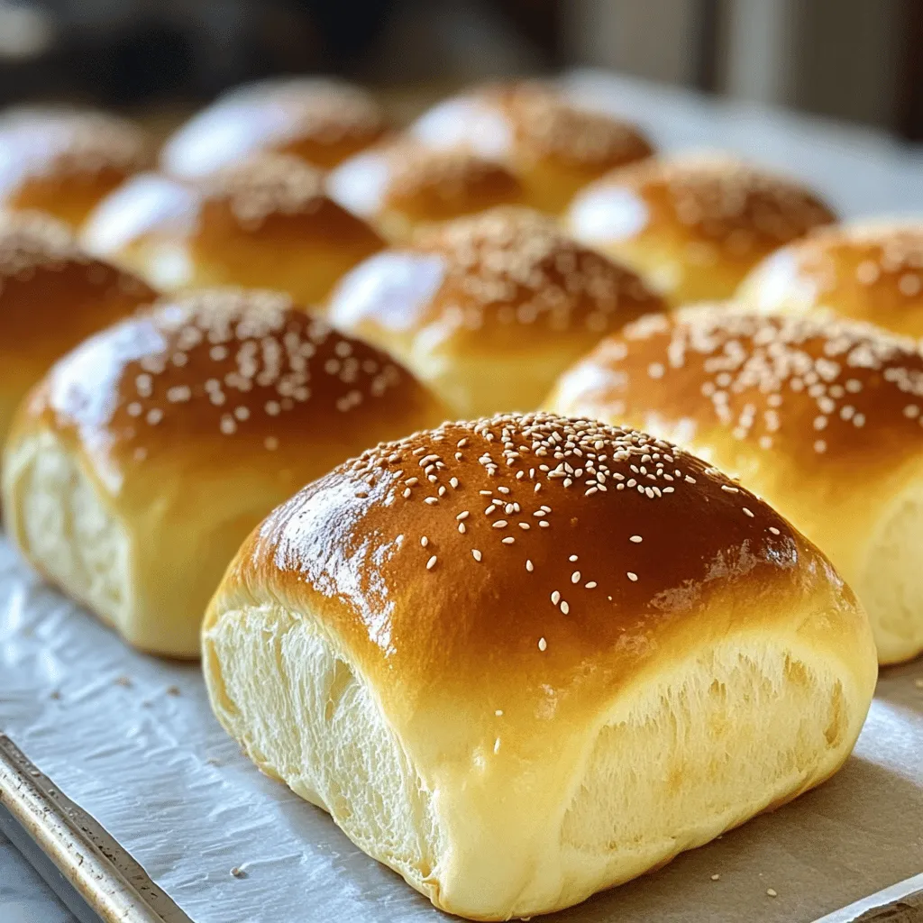 To make easy brioche buns, gather these items: - 4 cups all-purpose flour - 1/2 cup granulated sugar - 1 teaspoon salt - 2 1/4 teaspoons active dry yeast (1 packet) - 1/2 cup warm milk (about 110°F) - 4 large eggs, room temperature - 1/2 cup unsalted butter, softened - 1 egg (for egg wash) - Sesame seeds or poppy seeds (optional, for topping) You will need common measurement units for your ingredients: - Cups for dry ingredients like flour and sugar. - Teaspoons for salt and yeast. - Large eggs for binding and richness. - Degrees Fahrenheit for the milk temperature and oven settings. If you’re missing an ingredient, here are some easy swaps: - Use bread flour instead of all-purpose flour for a chewier bun. - Honey can replace granulated sugar if you want a different sweetness. - If you have no active dry yeast, use instant yeast. Just skip the frothing step. - For dairy-free options, use almond or soy milk instead of regular milk. - Applesauce can work as a butter substitute in a pinch, but it will change flavor. This easy brioche buns recipe lets you customize as needed. For the full recipe, check the recipe section above. Start by mixing warm milk and yeast in a small bowl. Use milk that is about 110°F. Let it sit for 5-10 minutes. You want it to become frothy. This shows the yeast is alive and ready to work. In a large bowl, whisk together the flour, sugar, and salt. Make sure there are no lumps. This blend gives your buns flavor and structure. Once mixed, create a well in the center. This is where the wet ingredients will go. Add the frothy yeast mixture, 4 eggs, and softened butter into the well you made. Use a spatula or wooden spoon to mix everything. Keep stirring until the dough starts to pull away from the bowl. Next, transfer it to a floured surface. Knead the dough for about 10 minutes. You want it smooth and elastic. This is key for soft, fluffy buns. For the full recipe, check the details above. To make your brioche buns light and fluffy, focus on the dough. Use fresh yeast for better rise. The dough should feel soft and smooth. Knead it well for about ten minutes. This helps develop gluten. Gluten gives the buns their structure. When the dough rises, it should double in size. Patience is key here. For the best rise, find a warm spot in your kitchen. Cover the bowl with plastic wrap or a towel. This keeps the dough warm and moist. If your kitchen is cool, turn on your oven for a few minutes, then turn it off. Place the dough inside. Remember to punch down the dough after the first rise. This releases air bubbles for an even texture. An egg wash gives your buns a beautiful golden color. Beat one egg with a splash of water or milk. Brush this mixture on top of the buns before baking. For a bit of crunch, sprinkle sesame or poppy seeds on top. This adds flavor and makes your buns look fancy. For the full recipe, check out the details above. {{image_2}} You can make brioche buns sweet or savory. Sweet buns use sugar and vanilla. They work great for breakfast or dessert. Think of adding chocolate chips or dried fruits. Savory buns are perfect for sandwiches or burgers. You can mix in herbs or cheese for a tasty twist. Adding flavors makes brioche buns even better. Try adding fresh herbs like rosemary or thyme. Cheese is a great choice too. Sharp cheddar or creamy goat cheese can bring more depth. You can even add spices like garlic powder or onion powder for a kick. Remember to keep your flavors balanced so they do not overpower the bread. If you need gluten-free brioche, you have options. Use gluten-free flour blends that contain xanthan gum. This helps the buns rise and stay soft. You can also try almond or coconut flour, but adjust the liquid amounts. Recipes may vary, so be sure to follow a trusted gluten-free recipe. You’ll find many variations online, including the Full Recipe mentioned earlier. To keep your brioche buns fresh, store them in an airtight container. This helps keep moisture in and prevents them from drying out. You can also wrap each bun in plastic wrap. If you plan to eat them within a few days, this method works well. Place the wrapped buns in a cool, dry place. Avoid direct sunlight to help retain their soft texture. If you want to save your brioche buns for later, freezing is a great option. First, let the buns cool completely after baking. Then, wrap each bun in plastic wrap tightly. Next, place the wrapped buns in a freezer bag or container. This will keep them fresh for up to three months. When you’re ready to eat them, just take out as many as you need. To reheat your brioche buns, remove them from the wrapping. Preheat your oven to 350°F (175°C). Place the buns on a baking sheet and cover them with aluminum foil. Bake for about 10-15 minutes, or until warm. For a quicker option, you can use the microwave. Heat each bun for about 15-20 seconds, but be careful not to overheat. Enjoy your soft and flavorful brioche buns again! For the full recipe, check out the Full Recipe section. You can tell if brioche buns are done by checking their color and feel. They should be golden brown on top and sound hollow when tapped on the bottom. You can also use a thermometer. The internal temperature should be around 190°F (88°C). If the buns are not ready, return them to the oven for a few more minutes. This simple test helps ensure your brioche buns are soft and delicious. Yes, you can make the dough ahead of time. After kneading the dough, let it rise until it doubles in size. Then, punch it down and shape it into buns. Place the shaped buns on a baking sheet and cover them. You can refrigerate the buns for up to 24 hours. When ready to bake, let them rise for 30-45 minutes at room temperature, then bake as usual. This option is great for planning ahead. Brioche buns are perfect for many meals. You can serve them with burgers, sandwiches, or sliders. They also pair well with breakfast items like eggs or bacon. For a sweet treat, try them with jam or Nutella. You can even use them for French toast. The soft texture and rich flavor make brioche buns a versatile choice for any meal. For more details, check out the Full Recipe. We covered all you need to make tasty brioche buns. You learned the key ingredients, how to mix and knead the dough, and tips for a great rise. We explored fun variations, including sweet and savory options. Proper storage helps keep them fresh for longer. With these helpful insights, you can bake and enjoy brioche buns at home. Now, get your ingredients ready and start baking! You’ll impress everyone with your skills.