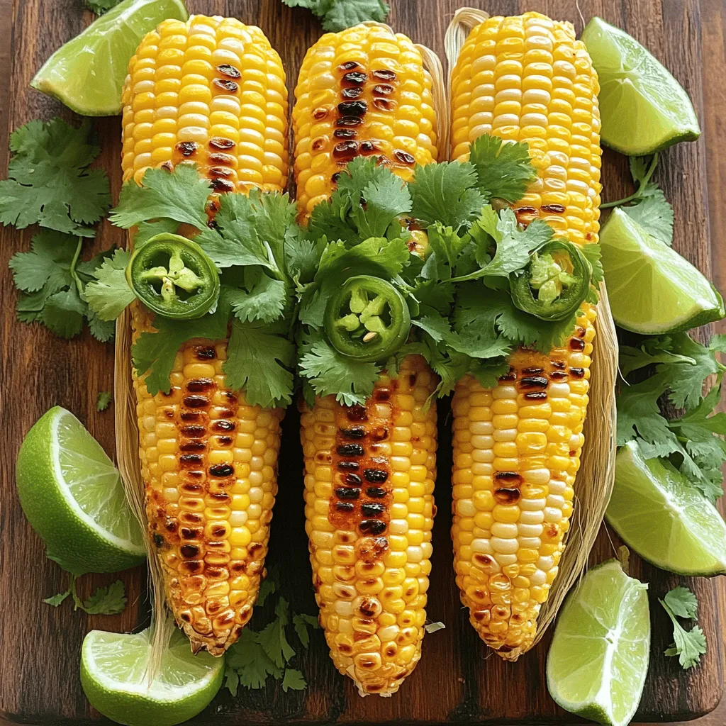 - 4 ears of fresh corn, husked - 1/2 cup unsalted butter, softened - 2 jalapeños, finely chopped (seeds removed for less heat) - 3 cloves garlic, minced - 1 teaspoon smoked paprika - 1/2 teaspoon salt - 1/4 teaspoon black pepper - 2 tablespoons fresh cilantro, chopped (for garnish) - Lime wedges (for serving) This dish is not only tasty but also packed with nutrients. Corn offers fiber and vitamins, while jalapeños add vitamin C. Butter provides fat, which helps absorb fat-soluble vitamins. Garlic has many health benefits too, like boosting the immune system. This recipe serves four people. Each serving includes one ear of corn. You can easily adjust the recipe for more guests by multiplying the ingredients. If you want to keep things simple, just remember to change the butter and jalapeño amounts as you add ears of corn. For the full recipe, check out the details provided above. Enjoy your cooking adventure! Start by gathering all your ingredients. You will need softened butter, chopped jalapeños, minced garlic, smoked paprika, salt, and black pepper. In a mixing bowl, combine these ingredients. Use a fork to mix them well. Your goal is a smooth, spicy jalapeño-garlic butter. The jalapeños give heat, while the garlic adds depth. The smoked paprika adds a nice, warm flavor too. This butter will be the star of your corn dish. While you prepare the butter, preheat your grill to medium-high heat. Husk the corn and remove any silk. Brush the corn ears with a bit of your jalapeño-garlic butter. Make sure to coat them evenly. Once your grill is hot, place the corn directly on it. Grill for about 10 to 15 minutes. Turn the corn every few minutes so it cooks evenly. Look for those beautiful grill marks. When the corn is tender, it’s ready to come off the grill. After grilling, remove the corn and brush on more jalapeño-garlic butter. This adds even more flavor. For a fresh finish, sprinkle chopped cilantro on top. Serve the corn with lime wedges on the side. A squeeze of lime brightens up the dish. You can eat this corn as a side or a snack. It’s great for summer barbecues or family dinners. For the full recipe, check out the details above. Enjoy your spicy corn bliss! To make the best jalapeño-garlic butter, start with softened butter. This helps mix the flavors well. Chop the jalapeños finely. Remove the seeds to control the heat level. Mince the garlic to release its strong flavor. Combine all ingredients in a bowl. Mix them until you see a smooth blend. Taste it! Adjust salt and spice to fit your liking. This jalapeño-garlic butter adds a bold flavor boost to the corn. Grilling corn is simple and fun! First, husk the corn completely. Rinse it under cold water to remove any silk. Preheat your grill or grill pan to medium-high heat. Lightly brush the corn with the jalapeño-garlic butter. Place the corn directly on the grill. Grill for 10-15 minutes. Turn the corn every few minutes. You want nice grill marks and tender kernels. Brush with more butter right after grilling for extra flavor. Serve your corn hot off the grill. For a bright touch, sprinkle fresh cilantro on top. Lime wedges add a zesty kick. You can serve this corn alongside grilled meats or seafood. It pairs well with fresh salads too. For a fun twist, try serving it with a spicy dipping sauce. This corn with jalapeño-garlic butter is a crowd-pleaser. Enjoy every bite! For the full recipe, click [here]. {{image_2}} You can make this dish vegetarian or vegan easily. Swap unsalted butter for vegan butter. For a creamy twist, try using avocado or coconut oil instead. This keeps the dish rich while keeping it plant-based. If you want more heat, add more jalapeños. You can also use serrano peppers for a different flavor. Try adding a pinch of cayenne for extra kick. If you like smoky flavors, include chipotle powder. Seasoning can change the whole dish. Try adding lime zest for fresh notes. Fresh herbs like basil or parsley can add depth. For a tangy burst, mix in some feta cheese. A sprinkle of chili powder gives a nice color and flavor. For more ideas, check the Full Recipe for more tips! You can store leftover corn with jalapeno-garlic butter in the fridge. Place it in an airtight container. It stays fresh for up to three days. Keep it cool to maintain its flavor. Before serving, check for any signs of spoilage. To freeze this tasty dish, first let it cool. Then, wrap each corn ear in plastic wrap. Place them in a freezer-safe bag or container. You can freeze it for up to three months. For best results, use within one month for great taste. When ready to eat, thaw the corn overnight in the fridge. Reheat it on a grill or stovetop to regain its flavor. You can also use a microwave. Just cover it with a damp paper towel to keep it moist. Heat for one to two minutes, checking often. Enjoy the bold flavors of corn with jalapeno-garlic butter! For the full recipe, check out the earlier section. Choose corn that has bright green husks. The silk should be moist and golden. Check for plump kernels under the husk. They should feel firm and juicy. Fresh corn has a sweet smell too. Avoid any that look dry or have brown spots. Yes, you can use frozen corn. Thaw it before cooking. Frozen corn can be just as sweet. However, fresh corn gives a better texture and taste. If you use frozen, try grilling it for a smoky flavor. You can try basil, oregano, or parsley. Each herb gives a new twist. Cilantro adds freshness, but other herbs work well too. Mix and match to find your favorite flavor. For more heat, keep the jalapeño seeds. You can also add cayenne pepper. Hot sauce mixed in the butter works great. Adjust the spice level based on your taste. This corn pairs well with grilled meats. Try it with chicken, steak, or fish. You can also serve it at barbecues or picnics. It complements salads and tacos nicely. Check out the full recipe for more serving ideas! This blog post shared a simple yet tasty corn recipe with jalapeño-garlic butter. You learned about the ingredients, nutritional facts, and cooking methods. We provided tips, variations, and storage advice, ensuring you can enjoy this dish anytime. In my experience, this flavorful corn will wow your guests and enhance meals. Remember, you can adjust spice levels to fit your taste. Get cooking and enjoy the delightful flavors!