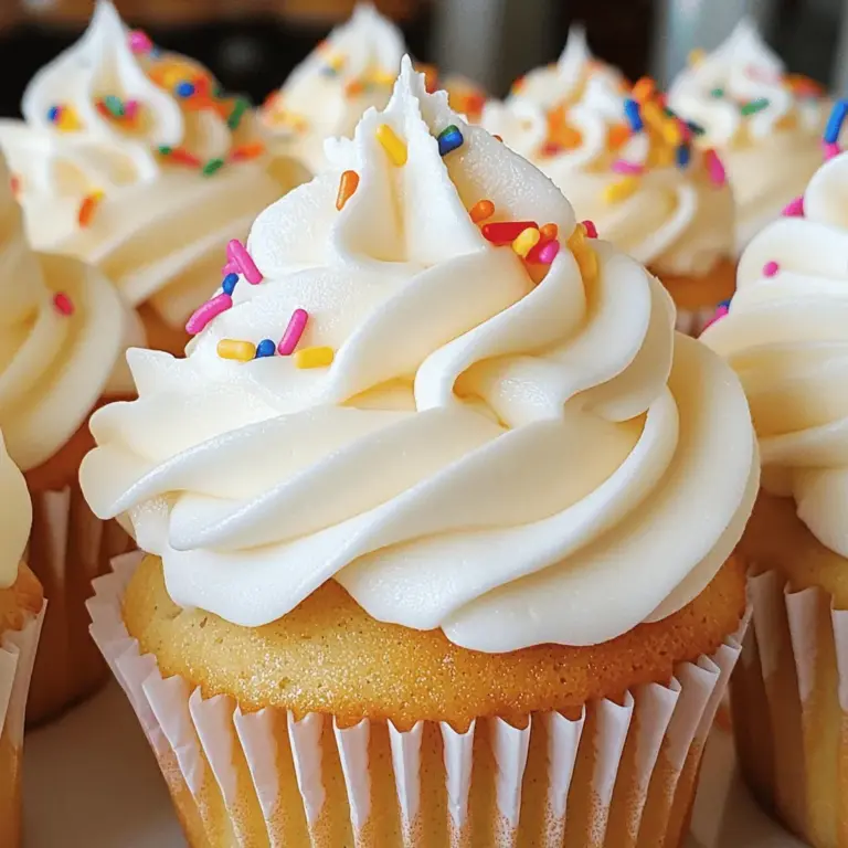 To make easy marshmallow icing, you need a few simple items. Here’s what you will need: - 2 cups powdered sugar - 1/2 cup marshmallow fluff - 2 tablespoons unsalted butter, softened - 1 teaspoon vanilla extract - 2 to 3 tablespoons milk (as needed for consistency) - Pinch of salt These ingredients create a light and fluffy icing. The marshmallow fluff gives it that sweet and airy taste. The butter adds a nice creaminess, while the milk helps adjust the icing's thickness. If you have dietary needs, you can still enjoy this icing. Here are some swaps: - Use dairy-free butter for a vegan option. - Substitute almond milk or oat milk for regular milk. - For a sugar-free version, use powdered erythritol instead of powdered sugar. These alternatives help keep the flavor while meeting your dietary needs. Always check labels to ensure they fit your diet. Measuring your ingredients correctly is key to great icing. Here are some tips: - Use dry measuring cups for powdered sugar. Level off the top for accuracy. - When measuring butter, use a scale if possible to get the right amount. - Add milk slowly; it’s easier to make icing thinner than to thicken it. Following these tips will help you achieve the perfect texture for your marshmallow icing. For the full recipe, check the details above. To start, gather your ingredients. You need: - 2 cups powdered sugar - 1/2 cup marshmallow fluff - 2 tablespoons unsalted butter, softened - 1 teaspoon vanilla extract - 2 to 3 tablespoons milk (as needed for consistency) - Pinch of salt Next, take a mixing bowl and add the powdered sugar, marshmallow fluff, softened butter, and vanilla extract. This mix forms the base of your icing. Use an electric mixer on low speed at first. Mix until everything blends well together. This helps avoid a sugary cloud. Now, slowly add milk, one tablespoon at a time. Stop when you reach a smooth yet thick consistency. The icing should hold its shape well. If it's too thick, add more milk. If it’s too thin, sprinkle in a little more powdered sugar. A pinch of salt adds a nice balance to the sweetness. Mix well until fully combined. After mixing, the icing should look fluffy and smooth. You can then spread or pipe it onto your favorite desserts. For a fun touch, try adding colorful sprinkles on top. This icing pairs nicely with cupcakes or cakes. Remember, the Full Recipe guides you through every step of creating this delightful icing. Enjoy the process and your tasty results! When making marshmallow icing, avoid these common errors: - Too much liquid: Adding too much milk will make the icing runny. - Not mixing enough: Make sure you mix until the icing is fluffy. - Skipping the salt: A pinch of salt helps balance the sweetness. To make your icing even tastier, try these tips: - Add extracts: Swap vanilla for almond or mint extract for a twist. - Mix in citrus zest: Lemon or orange zest adds a fresh, bright flavor. - Use flavored marshmallow fluff: This can add unique tastes right away. Using the right tools makes mixing easy: - Electric mixer: A hand or stand mixer works great for blending. - Spatula: A rubber spatula helps scrape down the sides of the bowl. - Measuring cups and spoons: Accurate measurements lead to the best icing. These tips will help you create perfect marshmallow icing every time. For detailed steps, check the Full Recipe. {{image_2}} You can change up the flavor of your marshmallow icing easily. Here are some great ideas: - Chocolate: Add 2 tablespoons of cocoa powder for a rich, chocolate flavor. - Mint: Mix in 1 teaspoon of peppermint extract for a cool twist. - Citrus: Use lemon or orange zest to add a fresh, zesty taste. - Almond: Swap vanilla extract for almond extract for a nutty flavor. These variations keep your icing exciting and fun to use. Adding color to your icing makes it pop! Here’s how to do it: - Gel Food Coloring: This works best as it gives vibrant colors without changing texture. - Powdered Food Coloring: A little goes a long way with this type. - Natural Colors: Use beet juice for pink or turmeric for yellow. Mix the color in slowly. Start with a small amount and add more until you like it. Marshmallow icing goes well with many desserts. Here are some pairings to try: - Cupcakes: Spread it on top for a fluffy, sweet treat. - Brownies: Add a layer for extra sweetness and texture. - Cookies: Use it to sandwich two cookies together for a fun treat. - Ice Cream: Drizzle it on top for a sweet finishing touch. These ideas will help you enjoy your marshmallow icing in many ways! To keep your marshmallow icing fresh, store it in an airtight container. Make sure to seal it tightly. If you have some left after decorating, cover the surface with plastic wrap. This helps prevent a crust from forming. Always store it in a cool, dry place away from heat. Marshmallow icing lasts about one week in the fridge. If you keep it stored properly, it can maintain its taste and texture. After a week, check for any off smells or changes in texture before using it. You can freeze marshmallow icing for up to three months. Place it in a freezer-safe container. Leave some space for it to expand. When you want to use it, thaw it in the fridge overnight. Stir it well before using. This will help bring back its fluffy texture. For the [Full Recipe], make sure to follow the steps to achieve perfect icing before storing! Yes, you can make marshmallow icing ahead of time. It stores well in the fridge for up to five days. Just keep it in an airtight container. When you are ready to use it, take it out and let it sit at room temperature for a bit. Then, give it a quick mix to restore its fluffy texture. If your icing is too runny, add more powdered sugar. Start with one tablespoon at a time. Mix well until you reach the right thickness. If it's too thick, add milk. Use one tablespoon at a time until it becomes smooth. Always mix well after adding each ingredient. You can use marshmallow icing on many desserts. It works great on cupcakes, cakes, and cookies. Try it on brownies for a sweet twist. You can also spread it on pancakes or waffles for a fun breakfast treat. The fluffy texture adds a nice touch to any dessert. To make vegan marshmallow icing, replace marshmallow fluff with a vegan version. Look for brands that use plant-based ingredients. You can also use aquafaba, the liquid from canned chickpeas, to create a similar texture. Just whip the aquafaba until it forms stiff peaks. Then, mix it with powdered sugar and flavorings. This way, you can enjoy the same delicious icing without eggs. For more details, check out the Full Recipe. You learned about making easy marshmallow icing, from ingredients to variations. I shared tips on mixing techniques and storage, plus common mistakes to avoid. Each step helps you create the best icing for your desserts. Remember, with simple adjustments, you can customize flavors and colors. Whether you enjoy baking or just want to decorate, marshmallow icing can elevate any treat. Experiment and have fun with your creations!