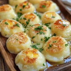 - 2 pounds starchy potatoes - 1 cup all-purpose flour - 1 large egg - 1 teaspoon salt - 1/2 teaspoon freshly grated nutmeg - 1/2 cup breadcrumbs - Fresh parsley for garnish To make German potato dumplings, you need starchy potatoes. Russets work well. They give a nice texture. The flour helps bind everything together. One egg adds richness and helps hold the dumpling shape. Salt enhances the flavor, and nutmeg gives a warm taste. Breadcrumbs inside create a lovely surprise. Finally, fresh parsley brightens the dish. - Butter for sautéing - Accompaniments (e.g., mushroom sauce, roasted meats) Butter adds a rich, golden finish when you sauté the dumplings. You can also serve them with tasty sauces or roasted meats. These options make the dish even more enjoyable. For more details, check the Full Recipe. Start by cooking the potatoes. Place the cubed potatoes into a large pot. Cover them with cold water. Bring the water to a boil and cook for 15 to 20 minutes. You want them tender but not mushy. Drain the potatoes well and let them cool slightly. Next, mash the potatoes for a great texture. Use a potato masher to mash them until smooth. Make sure there are no lumps. A smooth mash makes better dumplings. Let the mixture cool completely before adding other ingredients. Now, it’s time to make the dumpling dough. In a large bowl, combine the cooled mashed potatoes with flour, egg, salt, and nutmeg. Mix these ingredients gently. You want a smooth and pliable dough. If the dough feels too sticky, add a little more flour. Be careful not to overwork it, or your dumplings may come out tough. Let’s shape the dumplings now. Divide the dough into equal portions, about the size of a golf ball. Flatten each portion in your palm. Place a small teaspoon of breadcrumbs in the center of each portion. Fold the dough over and roll it into a ball. This adds a nice flavor and texture inside. Next, bring a large pot of salted water to a simmer. Do not let it boil hard. Carefully drop the dumplings into the water in batches. They will sink at first but will rise to the surface. Once they rise, cook for about 10 minutes. Use a slotted spoon to remove them from the pot. For an extra touch, you can sauté the dumplings. Melt some butter in a skillet over medium heat. Add the cooked dumplings and sauté them until they are golden and slightly crispy on each side. This step adds a nice flavor and crunch. You can find the Full Recipe for all the details and tips. Enjoy your delicious German potato dumplings! To make smooth mashed potatoes, use starchy potatoes like Russets. Cook them until tender, then drain well. Let them cool a bit before mashing. This helps prevent lumps. For the right dough, mix the mashed potatoes with flour, egg, salt, and nutmeg. The dough should feel soft but not sticky. If it's too sticky, add a little more flour. Traditionally, serve German potato dumplings with rich sauces or roasted meats. Mushroom sauce pairs well and adds great flavor. For a twist, try them with a sage butter sauce or toss them with sautéed vegetables. You can also serve them with a fresh salad for a lighter meal. One big mistake is overworking the dough. This can make your dumplings tough. Mix just enough to combine the ingredients. When boiling, keep the water at a gentle simmer. If the water is too hot, the dumplings may break apart. Cook them gently and remove them once they float to the top. {{image_2}} You can fill your dumplings with many tasty options. Common choices include cheese and herbs. Cheese adds creaminess, while herbs bring freshness. For a twist, consider adding sautéed onions or mushrooms. In Germany, each region has its own special fillings. In Bavaria, you might find sauerkraut or meat in the center. In the Swabian region, they often use spinach or even bacon. Each variation adds a unique flavor to the dumplings. If you follow a gluten-free diet, you can still enjoy these dumplings. Use gluten-free flour instead of all-purpose flour. Look for brands that work well for dumplings. For vegan options, skip the egg. You can use a flaxseed or chia seed mixture as a binder. Simply mix one tablespoon of ground flaxseed or chia seed with three tablespoons of water. Let it sit until it thickens, then add it to your dough. The way you serve your dumplings can change the whole dish. In Germany, people often enjoy them with rich sauces. A creamy mushroom sauce is a classic choice. You can also serve them with gravy or a simple butter sauce. For sides, roasted meats like chicken or pork pair well. You can also add sautéed vegetables. Try green beans, carrots, or red cabbage for color and flavor. Experiment with different combinations to find your favorite! To keep your dumplings fresh, store them in the fridge. Place them in an airtight container. This way, they can last up to three days. If you want to save them for longer, freezing is a great option. First, let the dumplings cool completely. Then, lay them on a baking sheet and freeze until solid. Once frozen, transfer them to a freezer bag. They can last for up to three months in the freezer. When you reheat dumplings, your goal is to keep them soft. The best method is to simmer them in water. Bring a pot of water to a gentle boil. Add the dumplings and cook for about five minutes until heated through. If you like a crispy texture, sauté them after boiling. Melt some butter in a skillet over medium heat. Add the dumplings and cook for a few minutes on each side. This gives them a nice golden color and adds flavor. For the best dumplings, use starchy potatoes. I recommend Russets or Yukon Golds. Starchy potatoes make the dumplings light and fluffy. They absorb water well, which helps in forming a smooth dough. Waxy potatoes, like red potatoes, may not work as well. Their texture can make the dumplings dense. Choose wisely for great results! Yes, you can make dumplings in advance! Prepare them up to the boiling step. After shaping, place them on a floured tray. Cover them with plastic wrap and keep them in the fridge for up to 24 hours. If you want to store them longer, freeze them. Just place them in a single layer in a freezer bag. When ready to cook, boil them directly from the freezer. This saves time on busy days! German potato dumplings go well with many dishes. They are great with rich sauces like mushroom or gravy. You can also serve them with roasted meats, such as pork or beef. Pair them with sauerkraut or a fresh salad for balance. These dumplings add heartiness to any meal! You can find authentic German dumplings at specialty stores. Look for stores that focus on German or European foods. Many large grocery stores also carry frozen dumplings. If you prefer online shopping, try websites that sell international foods. They often have high-quality options shipped right to your door. For a detailed guide on making German potato dumplings, check out the [Full Recipe](#). It includes all the steps and tips to ensure your dumplings turn out perfectly. You now have everything you need to make delicious German potato dumplings. We covered the essential ingredients, detailed steps, and tips to master this dish. Remember, practice makes perfect, so don't worry if your first batch isn't flawless. Keep refining your technique, explore variations, and enjoy your dumplings with tasty sauces or sides. With these pointers, you can impress family and friends with your cooking skills. Embrace the joy of making dumplings and savor each bite!