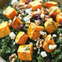 Cooking this sweet potato and kale salad makes me excited. The ingredients are simple but packed with flavor and nutrition. Let’s dive into what you need. - 2 medium sweet potatoes, peeled and diced - 1 bunch of kale, stems removed and chopped Fresh sweet potatoes bring a creamy texture. They also add a sweet taste. Kale is a great green. It adds crunch and nutrients to the salad. - 1/2 cup quinoa, rinsed - 1/4 cup dried cranberries - 1/4 cup feta cheese, crumbled (or a vegan alternative) - 1/4 cup walnuts or pecans, roughly chopped Quinoa is a fantastic grain. It adds protein and a nutty flavor. Dried cranberries offer a sweet burst. Feta cheese gives a salty touch. If you prefer vegan, use a plant-based cheese. Walnuts or pecans add a nice crunch. - 3 tablespoons olive oil - 1 tablespoon apple cider vinegar - 1 teaspoon maple syrup - Salt and pepper, to taste The dressing is key to this salad. Olive oil makes it rich. Apple cider vinegar adds tang. Maple syrup balances the flavors with sweetness. Don’t forget salt and pepper for seasoning. You can find the full details in the Full Recipe. Enjoy making this simple yet delicious power bowl! First, I preheat my oven to 400°F (200°C). This helps the sweet potatoes cook evenly. Next, I toss the diced sweet potatoes in a bowl with one tablespoon of olive oil, salt, and pepper. Mixing well ensures they are coated nicely. Then, I spread them out on a baking sheet. I roast the sweet potatoes for 25 to 30 minutes. I flip them halfway through to get that golden finish. They should be tender and delicious when done. While the sweet potatoes roast, I prepare the quinoa. I start by bringing one cup of water to a boil in a small saucepan. Once boiling, I add the rinsed quinoa. I reduce the heat to low, cover the pot, and let it simmer. It takes about 15 minutes for the water to absorb fully. After cooking, I fluff the quinoa with a fork and set it aside. This creates a nice, fluffy texture for the salad. Now it’s time to work on the kale. I wash the leaves well and remove the tough stems. Then, I chop the kale into smaller pieces. In a large mixing bowl, I add the chopped kale with one tablespoon of olive oil and a pinch of salt. I use my hands to massage the kale for about one to two minutes. This makes the leaves tender and ready for mixing. Lastly, I combine the roasted sweet potatoes, cooked quinoa, dried cranberries, nuts, and feta cheese into the bowl with the kale. This mixture brings a burst of flavor and texture to the salad. How to avoid soggy kale: To keep your kale crisp, always wash it well and dry it thoroughly. After washing, use a salad spinner or a clean kitchen towel. You can massage the kale with a bit of olive oil and salt, which helps it soften without becoming soggy. Best roasting techniques for sweet potatoes: Roast your sweet potatoes at 400°F (200°C) for the best flavor. Cut them into even pieces, so they cook uniformly. Toss them with olive oil, salt, and pepper. Spread them out on a baking sheet without overcrowding. Seasoning adjustments for flavor enhancement: Feel free to play with seasonings! Adding garlic powder, paprika, or cumin can bring new flavors to your sweet potatoes. Try a squeeze of lemon juice or a dash of hot sauce to brighten the kale. Serving suggestions: Serve this salad in a large bowl or on a platter. You can layer the ingredients for a colorful display. This way, everyone can see the vibrant colors of sweet potatoes, kale, and cranberries. Garnishing tips for visual appeal: For a finishing touch, sprinkle extra cranberries and nuts on top. You can also add some fresh herbs, like parsley or cilantro, for a pop of color and freshness. Steps to prepare in advance: You can cook the quinoa and roast the sweet potatoes ahead of time. Store them separately in the fridge. This keeps the salad fresh and crunchy. Proper timing for assembling: Assemble the salad just before serving. This way, the dressing does not make the kale limp. If you have leftovers, store the dressing separately to keep it fresh. For the full recipe, check the [Full Recipe]. {{image_2}} Adding protein boosts flavor and makes the salad more filling. Here are two tasty options: - Grilled chicken: This adds a savory element. Simply season the chicken with your favorite spices and grill until cooked through. Slice it and toss it on top of the salad for a hearty meal. - Chickpeas or beans: These plant-based proteins are great for a vegetarian option. Rinse and drain canned chickpeas or beans. Mix them in for a delightful crunch and added texture. Adapting the salad to fit your diet is easy. Try these friendly swaps: - Vegan options: Use a vegan feta cheese instead of regular feta. This keeps the salad creamy while keeping it plant-based. You can also skip the cheese entirely, and the salad still tastes amazing. - Gluten-free considerations: Quinoa is naturally gluten-free, so you're already set here. Just ensure any other ingredients, like dressings, are gluten-free as well. Change up the ingredients based on the season. Consider these ideas: - Using different root vegetables: Swap sweet potatoes for roasted beets or carrots. Each brings its unique flavor and color, making the salad fun and fresh. - Incorporating seasonal greens or fruits: Add spinach in spring or roasted pumpkin in fall. Seasonal fruits like apples or pears can add a sweet touch, making your salad even more delightful. For the full recipe, check out the Sweet Potato & Kale Power Salad. To keep your sweet potato and kale salad fresh, store it in the fridge. Use an airtight container. This keeps moisture in and air out. It helps your salad last longer. In the fridge, this salad lasts about 3 to 5 days. Look for signs of spoilage. If the kale turns brown or the sweet potatoes smell off, it's time to toss it. Fresh ingredients ensure your salad stays tasty and safe. You can freeze parts of your salad for later. First, prepare the sweet potatoes and quinoa. Let them cool completely. Then, place them in freezer bags. Remove as much air as you can. For the kale, I recommend avoiding freezing. It loses its texture. When you’re ready to eat, thaw the sweet potatoes and quinoa in the fridge overnight. Mix them with fresh kale and dressing. Enjoy your salad with a burst of flavor! Yes, you can make this salad ahead of time. To keep it fresh, store the dressing separately. Mix the salad just before serving. This helps the kale stay crisp. You can roast the sweet potatoes and cook the quinoa in advance. Just cool them first before storing. If you don’t have quinoa, try brown rice or farro. Both grains add a different taste. Cook them like quinoa, using two parts water to one part grain. They will take longer to cook, so plan accordingly. Yes, this salad is vegan-friendly. Just use a vegan feta cheese or skip the cheese entirely. All other ingredients, like sweet potatoes and kale, are plant-based. This makes it great for vegan diets. To make the dressing creamier, add a tablespoon of tahini or yogurt. You can also try blending the olive oil and vinegar with an avocado. This gives a rich texture without losing flavor. This salad is packed with nutrients. Each serving has about 300 calories. It provides protein, fiber, and healthy fats. Sweet potatoes are high in vitamins A and C. Kale adds calcium and iron, making it a powerhouse of nutrition. Absolutely! You can add sliced apples or pears for sweetness. Roasted beets or bell peppers also work well. These additions boost flavor and nutrition. Just remember to keep the balance of sweet and savory. For the complete details on this tasty Sweet Potato and Kale Salad, check the Full Recipe. This blog covered how to make a tasty salad with sweet potatoes and kale. We looked at fresh ingredients, simple steps, and tips to perfect your dish. You can add proteins or tweak the recipe for dietary needs. Knowing how to store your salad keeps it fresh, too. Make this salad your own by using seasonal ingredients or personal favorites. Enjoy exploring flavors and textures while keeping your meals fun and healthy.