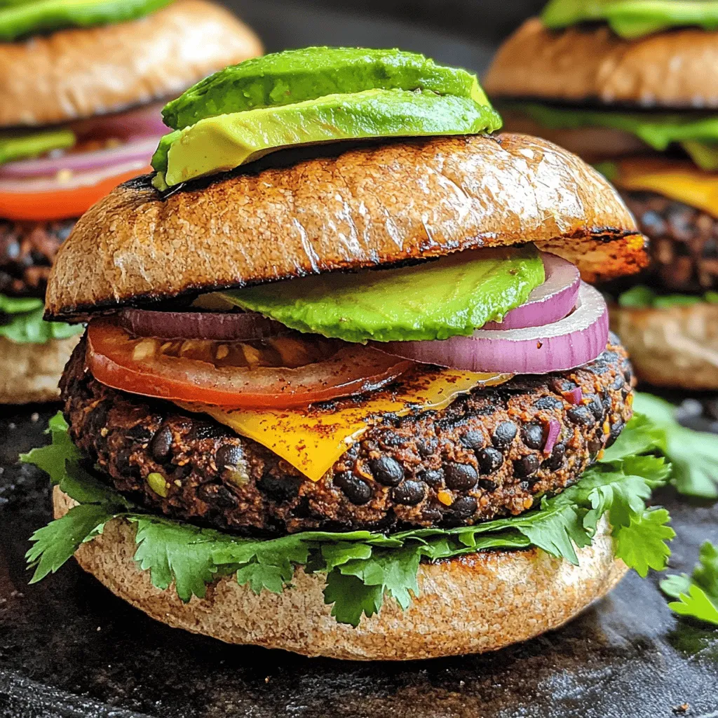 Making Chipotle black bean burgers is simple and fun. Here’s what you need: - 1 can (15 oz) black beans, drained and rinsed - 1/2 cup cooked quinoa - 1/2 cup breadcrumbs (preferably whole wheat) - 1 small red onion, finely chopped - 2 cloves garlic, minced - 1 chipotle pepper in adobo sauce, minced - 1 teaspoon ground cumin - 1 teaspoon smoked paprika - 1/2 teaspoon salt - 1/4 teaspoon black pepper - 1/4 cup fresh cilantro, chopped - 1 egg (or flaxseed egg for a vegan option) - 2 tablespoons olive oil (for cooking) - Whole wheat burger buns - Suggested toppings: avocado slices, lettuce, and tomato These ingredients come together to create a flavor-packed burger. Black beans provide protein and fiber. Quinoa adds a nice texture and boosts nutrition. The chipotle pepper gives a smoky kick. You can switch the egg for a flaxseed egg if you want a vegan burger. Don't forget to check out the Full Recipe for all the cooking steps! 1. Mashing the black beans for texture Start by draining and rinsing one can of black beans. Use a fork or a potato masher to mash them in a large bowl. Aim for a mostly smooth texture, but leave some chunks for a nice bite. 2. Mixing in the quinoa and other ingredients Next, stir in 1/2 cup of cooked quinoa. This adds protein and helps bind the patties. Then add 1/2 cup of whole wheat breadcrumbs. Now, add finely chopped red onion, minced garlic, and 1 minced chipotle pepper. Sprinkle in 1 teaspoon of ground cumin, 1 teaspoon of smoked paprika, 1/2 teaspoon of salt, and 1/4 teaspoon of black pepper. Finally, toss in 1/4 cup of fresh chopped cilantro. Mix everything until it's well combined. 3. Creating the patties and cooking method If you eat eggs, add one to the mixture and mix well. If you're vegan, mix 1 tablespoon of ground flaxseed with 3 tablespoons of water. Let it thicken for about 5 minutes, then add it to the mix. Shape the mixture into patties about 1/2 inch thick. You can make 4 to 6 patties based on your preferred size. 4. Cooking time and temperature for perfect patties Heat 2 tablespoons of olive oil in a non-stick skillet over medium heat. Once the oil is hot, carefully add your patties to the skillet. Cook for about 5 to 7 minutes on each side. Look for a golden brown color to know they're done and heated through. Enjoy your delicious Chipotle Black Bean Burgers on whole wheat buns with toppings like avocado, lettuce, and tomato. For the full recipe, check out the ingredients section above. To make the best Chipotle Black Bean Burgers, focus on texture. Start by mashing the black beans. Use a fork or a potato masher. Leave some chunks for a nice bite. Then, mix in cooked quinoa. This adds protein and helps bind the patties. For a spicier kick, consider adding more chipotle pepper. You can also mix in cayenne pepper or chili powder. These will boost the heat. Adjust the amount based on your taste. When it comes to cooking, make sure your skillet is hot. Use medium heat for even cooking. Add a little olive oil to prevent sticking. Cook each patty for about 5-7 minutes on each side. They should turn golden brown. For toppings, I love avocado slices, fresh lettuce, and juicy tomato. These add flavor and texture. You can also drizzle some hot sauce for extra spice. Pair your burgers with side dishes like sweet potato fries or a fresh salad. These options complement the burgers well. Enjoy your meal with friends or family! For the complete recipe, check the Full Recipe section. {{image_2}} You can easily make these Chipotle Black Bean Burgers vegan. Instead of using an egg, try a flaxseed egg. To make one, mix 1 tablespoon of ground flaxseed with 3 tablespoons of water. Let it sit for about 5 minutes until it thickens. This mix works great as a binding agent. For a gluten-free option, replace the breadcrumbs with gluten-free alternatives. You can use ground oats or crushed gluten-free crackers. Both work well to hold the burger together without the gluten. You can change the flavor of your burgers by adding different spices or sauces. Try adding chili powder for heat or a splash of soy sauce for umami. You can even mix in some barbecue sauce for a smoky twist. You can also customize your burgers with extra veggies. Diced bell peppers or chopped spinach add great taste and nutrition. Just make sure to chop them finely so they mix well into the patty. For the full recipe, be sure to check the details above. After cooking your Chipotle Black Bean Burgers, let them cool first. Once cooled, place the patties in an airtight container. Make sure to layer them with parchment paper to avoid sticking. Store them in the fridge for up to three days. If you want to keep them longer, freeze the patties. Wrap each one in plastic wrap or foil. Then, place them in a freezer-safe bag. They can last up to three months in the freezer. This is great for meal prep. Just take out what you need later. To reheat your burgers, avoid the microwave if you can. It can make them soggy. Instead, use a skillet. Heat a little olive oil over medium heat. Place the patties in the skillet and cook for about 3-4 minutes on each side. This keeps them crispy and tasty. You can also use the oven. Preheat it to 350°F (175°C). Place the patties on a baking sheet. Heat for about 10-15 minutes. This method helps retain the texture, making your meal enjoyable again. How long do Chipotle Black Bean Burgers last in the fridge? Chipotle Black Bean Burgers last about 3 to 5 days in the fridge. Store them in an airtight container. Can I make these burgers ahead of time? Yes, you can make these burgers ahead of time. Shape the patties, then cover and chill them. Cook them when you are ready to eat. Where can I buy premade Chipotle Black Bean Burgers? You can find premade Chipotle Black Bean Burgers at many grocery stores. Look in the frozen or vegetarian section. How do I make these burgers spicier? To make these burgers spicier, add more chipotle peppers. You can also mix in cayenne pepper or hot sauce for extra heat. These burgers are a great source of protein and fiber. Each burger has about 200 calories. They offer about 10 grams of protein, which is great for a plant-based meal. Compared to traditional beef burgers, these chipotle black bean burgers are lower in calories and fat. A beef burger can have over 300 calories. These burgers also provide more fiber, which helps with digestion. Enjoy a tasty meal that is good for you! Chipotle Black Bean Burgers are tasty and easy to make. You start with black beans and quinoa, add spices, and form patties. Remember to mash your beans well for the best texture. A few tips can make your burgers even better, like using a flaxseed egg for a vegan option. Think of fun toppings to elevate your meal. Don't forget about storing any leftovers properly. These burgers provide a healthy twist on a classic favorite, balancing flavor and nutrition. Enjoy your cooking and get creative with each bite!