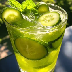 - 1 large cucumber, peeled and diced - 1/2 cup fresh mint leaves, packed - 2 tablespoons honey or agave syrup (adjust for sweetness) - 2 cups cold water - 1 tablespoon freshly squeezed lime juice - Ice cubes - Mint sprigs and cucumber slices for garnish To make the Cucumber Mint Cooler, I focus on fresh and simple ingredients. The star of the drink is the cucumber. It gives a cool taste and a crisp texture. Choose a large cucumber, peel it, and dice it into pieces. This helps it blend smoothly. Next, I add fresh mint leaves. They bring a bright flavor that pairs well with cucumber. Use about half a cup, packed tight. This ensures you get all that minty goodness. For sweetness, I usually opt for honey or agave syrup. Both options work well. Start with two tablespoons, but you can adjust based on your taste. Some like it sweeter, and that’s okay! Cold water is essential to help blend the ingredients and cool the drink down. I use two cups. Fresh lime juice adds a zesty kick. Just one tablespoon is enough to brighten the flavors. Don't forget the ice cubes! They keep the drink nice and cold. Lastly, I love to garnish each glass with mint sprigs and cucumber slices. It makes the drink look pretty and adds a touch of freshness. For the full recipe, check out the details above. This drink is perfect for hot days! - Blending the cucumber and mint Start by washing your cucumber and mint leaves. Peel and dice the cucumber into small pieces. In a blender, add the diced cucumber and packed mint leaves. Pour in two cups of cold water. Blend until the mixture is smooth. This step brings out the fresh flavors. - Straining the mixture After blending, it's time to strain. Use a fine mesh sieve and place it over a pitcher. Pour the blended mixture into the sieve. Press down with a spoon to get every drop of juice. This will remove any pulp and leave you with a smooth drink. - Adjusting sweetness and flavor Now, stir in one tablespoon of freshly squeezed lime juice. This adds a nice zing! Taste the mixture. If you want it sweeter, add honey or agave syrup to your liking. Mix well to ensure the sweetener blends in fully. - Serving the drink Grab some glasses and fill them with ice cubes. Pour the cucumber mint mixture over the ice. For a nice touch, garnish each glass with a sprig of mint and a slice of cucumber on the rim. Your Cucumber Mint Cooler is now ready to enjoy! Check the Full Recipe for complete details. Using fresh ingredients makes a huge difference. Fresh cucumbers and mint give the drink a bright taste. Always pick vibrant, green mint leaves. They should smell strong and sweet. You can also play with sweetness. Honey gives a rich flavor, while agave adds a light touch. Start with the amount in the recipe. Then taste your drink. Add more sweetener if you like it sweeter. For best blending, chop the cucumber into small pieces. This helps the blender mix it well. Blend on high for a few minutes to get a smooth drink. If your blender struggles, add a bit more cold water. The right glass makes your drink pop. Use tall glasses to show off the bright green color. Clear glass also lets guests see the mint and cucumber slices. Pair your Cucumber Mint Cooler with light snacks. Think of fresh veggies, chips, or a simple salad. This drink goes well with summer meals like grilled chicken or fish. Serve your drink cold. Add ice cubes before pouring in the cucumber mix. This keeps the drink cool and refreshing in hot weather. Enjoy your summer! {{image_2}} You can make your Cucumber Mint Cooler even more exciting! Here are some fun ideas: - Adding citrus fruits: Squeeze in some lemon or lime juice. This step adds a nice zing. The citrus brings out the fresh taste of the cucumber and mint. - Infusing with other herbs: Try adding basil or rosemary. These herbs add a unique twist. Each herb gives a different flavor and aroma, making your drink special. - Mixing with sparkling water: For some fizz, mix your drink with sparkling water. The bubbles make it refreshing and fun. This twist is great for parties or hot days. If you want to change the sweetness, here are some options: - Using stevia or monk fruit: These are natural sweeteners. They help cut down on sugar while keeping the flavor. They work well in the Cucumber Mint Cooler. - Adjusting sweetness levels: You can add more or less sweetener based on taste. This option is great for those who want a healthier drink. You can make it perfect for your taste buds! For the complete preparation and serving instructions, check the Full Recipe. To keep your Cucumber Mint Cooler fresh, store it in the fridge. Make sure to use an airtight container. This helps keep the flavors bright and fresh. The drink stays good for about three days. After that, the taste may start to fade. If you want a smoothie version, freeze the mixture in ice cube trays. This way, you can blend them later for a cool treat. If you plan to serve this drink at a party, prep ahead of time. You can make the mix a day before and chill it. Just give it a good stir before serving. For transport, use a sturdy pitcher with a lid. This keeps spills at bay and makes it easy to serve. Enjoy this refreshing drink anytime, whether at home or on the go! To make a Cucumber Mint Cooler, gather your ingredients first. You need: - 1 large cucumber, peeled and diced - 1/2 cup fresh mint leaves, packed - 2 tablespoons honey or agave syrup (adjust for sweetness) - 2 cups cold water - 1 tablespoon freshly squeezed lime juice - Ice cubes - Mint sprigs and cucumber slices for garnish Blend the cucumber, mint, honey, and cold water until smooth. Then, strain the mix into a pitcher. This removes the pulp. Stir in lime juice and taste. Adjust the sweetness if needed. Fill glasses with ice and pour the drink over. Garnish with mint and cucumber slices. For the full recipe, check out the earlier section. Yes, you can use dried mint. However, fresh mint gives a brighter taste. Dried mint lacks the same flavor and aroma. If you use dried mint, use less. About one teaspoon of dried mint equals one tablespoon of fresh. So, adjust according to your taste. Absolutely! The Cucumber Mint Cooler is very healthy. It contains fresh cucumber, which is hydrating and low in calories. Mint aids digestion and adds flavor without extra calories. Honey or agave syrup adds a natural sweetener. Just adjust the amount to your taste. This drink is a great choice for hot days. You can have fun with garnishes! Here are some ideas: - Lemon or lime slices - Fresh basil leaves - Edible flowers for color - Berries for a pop of sweetness These options can add more flavor and looks to your drink. Experiment with what you like best! Cucumber Mint Cooler offers a refreshing drink that's simple to make and share. You learned about key ingredients like cucumber, mint, and lime juice. We covered step-by-step instructions, tips for enhancing flavor, and variations to try. I shared storage tips for keeping your drink fresh and answers to common questions. Overall, you can create a tasty cooler that suits your taste. Now, enjoy making your own Cucumber Mint Cooler!