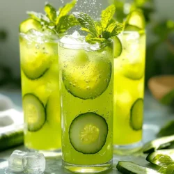- 1 large cucumber, peeled and diced - 1/2 cup fresh mint leaves, packed - 2 tablespoons honey or agave syrup - 4 cups sparkling water - Juice of 1 lime - Ice cubes - Garnishes: Extra cucumber slices and mint sprigs - Alternative sweeteners - Flavored sparkling water options Cucumbers have low calories and high water content. One cup has about 16 calories. They keep you hydrated. Mint adds flavor and also aids digestion. It can soothe an upset stomach. Together, they make a refreshing drink. This drink is perfect for hot days. You can add more mint for a stronger flavor. Try using flavored sparkling water for a twist. You can find many options at the store. Feel free to check the Full Recipe for more details. To make the Cucumber Mint Cooler, start with the cucumber and mint. First, peel the cucumber and dice it into small pieces. This helps it blend well. Next, take fresh mint leaves. You want them packed in a measuring cup for the best flavor. When blending, add the diced cucumber, mint leaves, honey (or agave syrup), and lime juice into the blender. Blend until smooth. To strain, use a fine mesh sieve. Pour the mixture through the sieve into a large pitcher. Press down to extract all the juice. This step removes any pulp, giving you a smooth drink. Now it's time to assemble your cooler. Fill glasses with ice cubes first. This will keep your drink nice and cold. Once filled, pour the cucumber mint mixture into each glass, filling them halfway. Next, top off each glass with sparkling water. Gently stir to mix everything without losing the fizz. This step adds a refreshing sparkle to your drink. For the best taste, serve this drink very cold. The cooler shines when you enjoy it fresh. As for glassware, any clear glass works well. You can use tall glasses for a nice look. Before serving, garnish each drink with extra cucumber slices and fresh mint sprigs. This adds a beautiful touch and enhances the flavor. For the full recipe, check the details above. To make your Cucumber Mint Cooler taste just right, you can adjust the sweetness. Start with the basic amount of honey or agave syrup. After blending, taste it. If you want it sweeter, add more syrup a little at a time. This way, you find the perfect balance for your taste buds. When it comes to mint, fresh is best. Fresh mint has a bright flavor that lifts the drink. If you only have dried mint, use it, but remember the taste will be different. You’ll need less dried mint, about one teaspoon. It won’t give you the same fresh kick, but it still works. Garnishing adds fun and flair to your drink. You can slice extra cucumber into thin rounds or make cucumber ribbons for a fancy look. Add fresh mint sprigs on top for color and aroma. The glass you choose matters too. Use tall glasses for a classic look. Or try mason jars for a rustic feel. Clear glasses show off the lovely green color. It makes the drink even more inviting! If you want to prepare in advance, you can. Make the cucumber mint mixture a few hours ahead. Just blend and strain it. Keep this mixture in the fridge until you’re ready to serve. Store it in a sealed jar or pitcher. This keeps it fresh. If you have extra mixture left, you can save it for later. It lasts up to three days in the fridge. Just remember, add the sparkling water right before serving to keep that fizz. {{image_2}} To make this drink even more fun, add fruit! Strawberries or watermelon add a sweet touch. Simply blend the fruit with cucumber and mint. This boosts flavor and adds more color. You can also use coconut water instead of sparkling water. Coconut water gives a tropical twist. The drink becomes creamy and refreshing. Want to make this a cocktail? It’s easy! You can add vodka or gin to the mix. Both spirits pair well with cucumber and mint. Start with one ounce for a light drink. If you prefer something stronger, feel free to add more. Just remember to taste as you go. It’s a great way to enjoy this cooler at summer parties. Change up the ingredients based on the season. In summer, add fresh berries. In fall, use apple slices or pear. Each fruit brings its own flavor and vibe to the drink. You can also try herbs like basil for a new twist. Experimenting keeps the drink exciting. With every change, you find new ways to enjoy this classic recipe. Check out the Full Recipe for more ways to make it your own! After enjoying your Cucumber Mint Cooler, you may have some left. Store it in a clean pitcher with a lid. This keeps it fresh and prevents strong odors from mixing in your fridge. It lasts up to three days in the refrigerator. If you notice separation, just give it a gentle stir before serving. For long-term storage, freezing is an option. However, freezing changes the texture of cucumber and mint. To freeze, pour the mixture into ice cube trays. Once frozen, transfer the cubes to a freezer bag. This way, you can add them to drinks later. When you want to use them, thaw in the fridge overnight or at room temperature for a few hours. To spot spoilage, look for changes in smell or color. If it smells sour or looks cloudy, it's best to toss it out. Always taste a small amount before serving leftovers. To ensure freshness, keep your cooler in an airtight container and store it in the coldest part of the fridge. You can use agave syrup as a natural sweetener. Maple syrup works too. If you want a low-calorie option, try stevia or erythritol. These will give you sweetness without the calories of honey. Just remember to adjust the amount to your taste. You can use dried mint, but the taste will change. Fresh mint gives a bright, lively flavor. Dried mint has a more muted taste. If you must use dried, use less since it is stronger. Start with one teaspoon of dried mint and adjust to your liking. To reduce fizziness, pour the sparkling water slowly. You can also mix it gently. If you want even less fizz, use tonic water or still water instead of sparkling. This will keep the drink light but less bubbly. This article guides you through making a refreshing Cucumber Mint Cooler. We covered the key ingredients, their health benefits, and detailed steps for preparation. You also learned tips for flavor and ways to add your own twist. Remember, you can customize this drink to suit your taste. Enjoy experimenting with variations like infused fruits or even cocktails. Follow the storage tips to keep it fresh. A simple drink can brighten your day or impress guests. Dive in and refresh yourself!