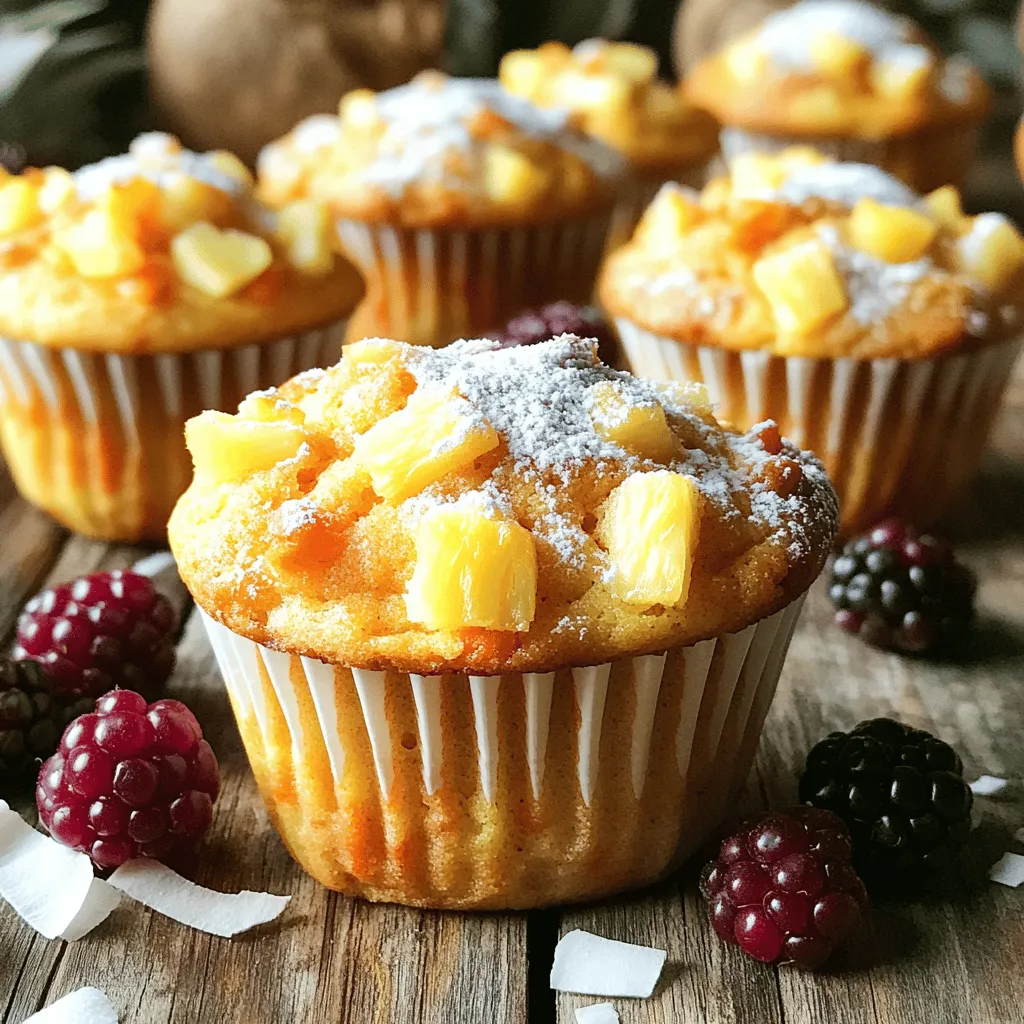 To make your easy morning glory muffins, gather these ingredients: - 1 cup all-purpose flour - 1 cup whole wheat flour - 1 cup granulated sugar - 1/2 cup brown sugar, packed - 2 teaspoons baking soda - 1 teaspoon ground cinnamon - 1/2 teaspoon salt - 1/2 cup vegetable oil - 3 large eggs - 1 teaspoon vanilla extract - 1 1/2 cups grated carrots (about 3 medium carrots) - 1/2 cup crushed pineapple, drained - 1/2 cup shredded coconut, unsweetened - 1/2 cup walnuts, chopped (optional) - 1/2 cup raisins or dried cranberries You can swap some ingredients if you have allergies. Here are a few options: - Use gluten-free flour instead of all-purpose flour. - Replace eggs with flaxseed meal or applesauce. - Use coconut oil instead of vegetable oil. - Choose sunflower seeds instead of walnuts. If you use different measurements, here are some helpful conversions: - 1 cup is about 240 milliliters. - 1 teaspoon is about 5 milliliters. - 1 tablespoon is about 15 milliliters. - For grams, 1 cup of flour is roughly 120 grams. With these ingredients and tips, you're ready to start baking! For the full recipe, check out the detailed instructions. Start by preheating your oven to 350°F (175°C). This step makes sure your muffins bake evenly. Next, grab a muffin tin and line it with paper liners. If you don’t have liners, grease the tin with cooking spray to prevent sticking. In a large bowl, mix the dry ingredients. Combine 1 cup of all-purpose flour, 1 cup of whole wheat flour, 1 cup of granulated sugar, and 1/2 cup of brown sugar. Add 2 teaspoons of baking soda, 1 teaspoon of ground cinnamon, and 1/2 teaspoon of salt. Whisk these together until they blend well. In a separate bowl, whisk 1/2 cup of vegetable oil, 3 large eggs, and 1 teaspoon of vanilla extract. Mix until smooth and creamy. Pour this wet mixture into the dry ingredients. Fold gently until just combined. Be careful, as overmixing can make the muffins tough. Now, add 1 1/2 cups of grated carrots, 1/2 cup of crushed pineapple, 1/2 cup of shredded coconut, and 1/2 cup of chopped walnuts if you like. You can also add 1/2 cup of raisins or dried cranberries. Fold these into the batter until they are evenly mixed. Scoop the muffin batter into your prepared muffin tin. Fill each cup about 3/4 full to allow for rising. Bake your muffins in the preheated oven for 20 to 22 minutes. To check if they are done, insert a toothpick into the center of a muffin. If it comes out clean, your muffins are ready! While baking, keep an eye on them. If they start to brown too much, you can cover them loosely with foil. This trick helps them bake evenly without burning. Once baked, let the muffins cool in the pan for about 5 minutes. This step helps them firm up and makes them easier to remove. After that, transfer them to a wire rack to cool completely. Serve these muffins warm for the best taste. You can sprinkle some powdered sugar on top for a sweet touch. Fresh berries on the side always make a lovely presentation. For the full recipe, check out the details earlier in the article! To get soft, moist muffins, mix the wet and dry ingredients gently. Overmixing can lead to tough muffins. Use a rubber spatula to fold in ingredients. It helps keep the batter light and airy. Adding grated carrots and crushed pineapple also adds moisture. The coconut gives a nice chew. One big mistake is not measuring ingredients correctly. Use measuring cups and spoons for accuracy. Another common error is skipping the cooling time. Letting muffins cool in the pan helps them set. Avoid opening the oven door too soon. This can cause muffins to sink. Warm muffins taste best. Try serving them with a pat of butter or cream cheese. For a fruity twist, add fresh berries on top. A sprinkle of powdered sugar adds a nice touch. You can also pair muffins with a cup of coffee or tea. This makes for a perfect breakfast treat. For more details, see the Full Recipe. {{image_2}} You can easily make these muffins healthier. Use gluten-free flour instead of all-purpose flour. Almond flour or oat flour works well. For a low-sugar option, cut back on the granulated sugar. You can swap it with applesauce or mashed bananas. This keeps the muffins sweet without added sugar. Feel free to get creative with flavors! You can add spices like nutmeg or ginger for warmth. Dried fruits like apricots or figs can add sweetness. If you want a nutty crunch, try pecans or hazelnuts. Just mix them into the batter for a tasty twist. Toppings make muffins even more fun. Try a sprinkle of oats or seeds on top before baking. For a sweet touch, add a cream cheese frosting after they cool. A drizzle of honey or maple syrup adds a nice glaze. These simple changes will make your morning glory muffins even more special. For the Full Recipe, check out the detailed steps above! To keep your morning glory muffins fresh, store them in an airtight container. This helps prevent them from getting dry. You can place them at room temperature for up to three days. If you want to keep them longer, consider refrigeration. Just remember, this may change their texture a bit. Freezing is a great way to extend the life of your muffins. Wrap each muffin in plastic wrap. Then, place them in a freezer bag or container. They can last up to three months in the freezer. When you want to enjoy one, take it out and let it thaw at room temperature. You can also reheat them in the microwave for about 20-30 seconds. Muffins are at their best on the first few days after baking. After that, they can lose their softness. To check for freshness, look for any mold or off smells. If they seem dry, you can add a bit of butter or spread to enhance the flavor. Enjoy your delicious morning glory muffins while they are still fresh! Check the full recipe for more details. To make morning glory muffins vegan, you can swap the eggs for flaxseed meal. Use 1 tablespoon of flaxseed meal mixed with 2.5 tablespoons of water for each egg. Let this mix sit for a few minutes until it thickens. You can also replace the vegetable oil with applesauce or a plant-based oil. Choose a non-dairy milk instead of regular milk, if you want. These changes keep the muffins tasty while making them vegan-friendly. Yes, you can make morning glory muffins in advance. Bake the muffins and let them cool completely. Then, store them in an airtight container at room temperature for up to three days. You can also freeze them for up to three months. To thaw, just leave them out at room temperature or microwave for a few seconds. This way, you always have a tasty snack ready to go! Morning glory muffins are packed with nutrients. They contain carrots, which are rich in vitamins and fiber. The addition of pineapple adds vitamin C and hydration. Whole wheat flour gives you extra fiber and keeps you full longer. Nuts, like walnuts, provide healthy fats and protein. This makes them a good choice for a balanced breakfast or snack. The mix of flavors and textures makes them both tasty and wholesome! This blog post covered all you need to know about making delicious muffins. We looked at ingredients and their substitutes, plus key measurements for all readers. The step-by-step instructions helped you blend, bake, and serve with ease. Plus, I shared tips for perfect texture and common mistakes to avoid. Try variations to suit your taste and storage tips to keep them fresh. Muffins can be a great treat for everyone, so get baking!