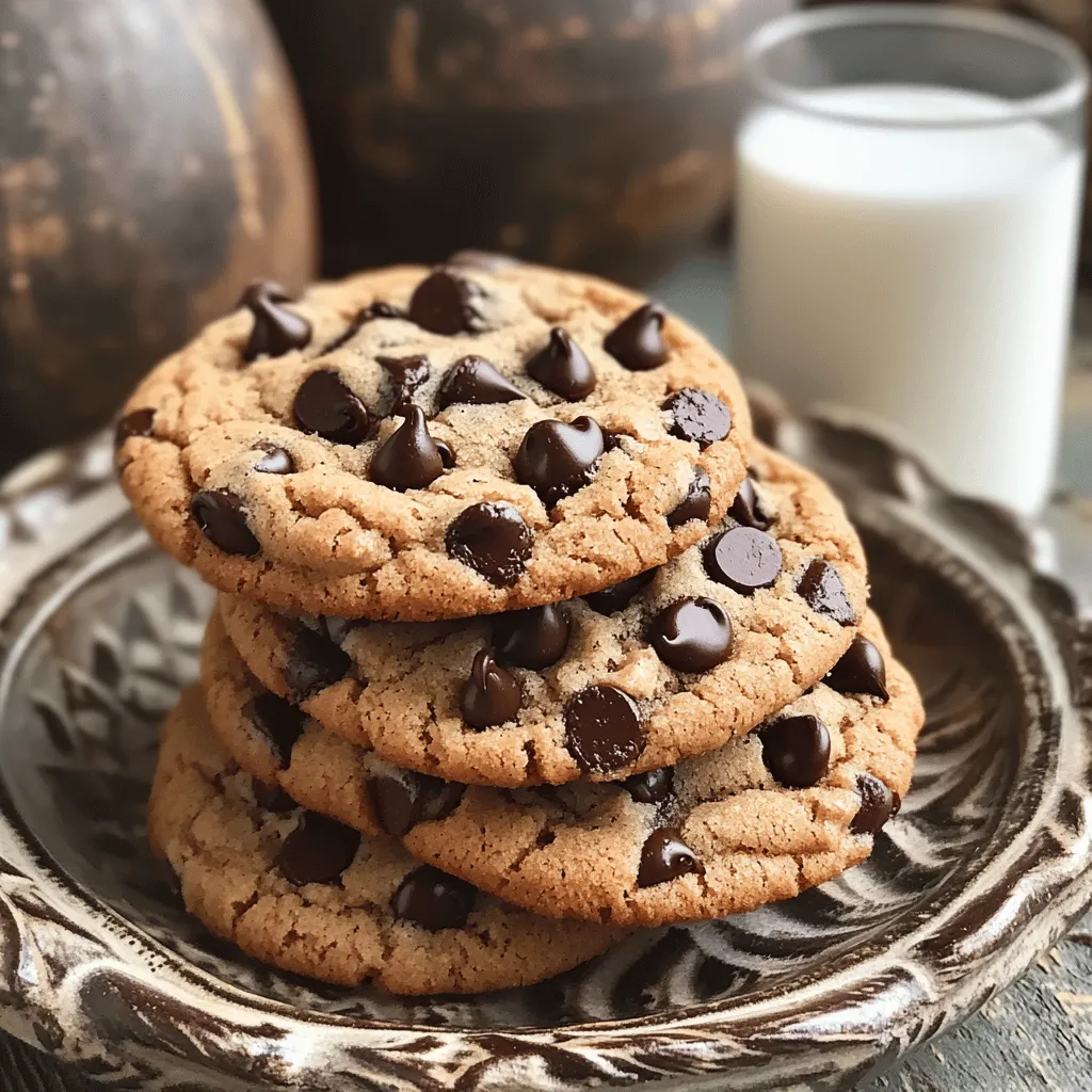 - 1 cup unsalted butter, softened - 3/4 cup brown sugar, packed - 3/4 cup granulated sugar - 1 large egg - 1 tablespoon vanilla extract - 2 1/4 cups all-purpose flour - 1 teaspoon baking soda - 1/2 teaspoon salt - 2 cups chocolate chips (semi-sweet or dark) - 1/2 cup chopped nuts (optional) For chewy chocolate chip cookies, using the right ingredients is key. Each has a role that helps create that perfect, soft texture. - Importance of butter temperature: Softened butter blends better with sugars. This helps the dough stay moist and chewy. Cold butter can lead to harder cookies. - Sugar types and their effects: Brown sugar adds moisture and chewiness. Granulated sugar gives a slight crisp. Using both creates a great balance. - Role of flour consistency: All-purpose flour works best. It has enough protein to give structure but not too much. This balance keeps the cookies soft. When you mix these ingredients right, you will create a cookie that is not only tasty but also has that perfect chewy bite. You can find the full recipe above to guide you through the process. 1. First, preheat your oven to 350°F (175°C). This heat makes a big difference. 2. Line a baking sheet with parchment paper. This keeps cookies from sticking. 1. In a large bowl, cream together the softened butter, brown sugar, and granulated sugar. Use a mixer for about 2-3 minutes until fluffy. 2. Next, beat in one large egg and a tablespoon of vanilla extract. Mix until smooth. 3. In another bowl, whisk together 2 1/4 cups of all-purpose flour, 1 teaspoon of baking soda, and 1/2 teaspoon of salt. Then, slowly add this to the wet mix. Don’t overmix; just combine until you see no dry flour. 4. Finally, fold in 2 cups of chocolate chips and optional nuts gently. 1. Use a spoon or cookie scoop to drop rounded tablespoons of dough onto the baking sheet. Space them about 2 inches apart. 2. Bake in the preheated oven for 10-12 minutes. Look for golden edges and slightly underbaked centers. They will firm up as they cool. 3. After baking, let the cookies cool on the sheet for about 5 minutes. This helps them set. Then, move them to a wire rack to cool completely. For the full recipe, check out the details in the earlier section. Enjoy your baking! To make your cookies chewy, do not overmix the dough. Overmixing introduces too much air, making cookies cakey and dry. Mix until you see no flour streaks; this will keep them dense and tender. Baking time is also key for chewiness. Remove cookies when the edges are golden and the centers look soft. They will firm up as they cool. Aim for about 10-12 minutes in the oven. If your cookies spread too much, check your butter temperature. It should be softened, not melted. Chilling the dough for 30 minutes can also help. This firms up the fat and controls spreading. Dry cookies are often a result of too much flour. Make sure to measure flour correctly by spooning it into the cup and leveling it off. If cookies turn out dry, add a little milk to the dough next time for more moisture. For a flavor boost, add a sprinkle of sea salt on top before baking. This contrast enhances the sweetness of the chocolate. It's a simple trick that makes a big difference! You can also experiment with different types of chocolate. Try dark, milk, or even white chocolate chips. Mixing types can create a more exciting flavor profile in each bite. For the full recipe, check out the details mentioned earlier. {{image_2}} You can mix nuts and chocolate in many ways. Walnuts give a rich taste. They add a nice crunch. Pecan nuts are softer and sweeter. They pair well with dark chocolate. You can also try white chocolate and macadamia nuts. This combo creates a sweet and creamy treat. Each choice changes the flavor profile of your cookies. Spices can add a fun twist to your cookies. Cinnamon is a great choice. It brings warmth and depth. Just a teaspoon can make a big difference. You can also use flavored extracts. Almond extract gives a lovely nutty taste. Coconut extract adds a tropical vibe. These small changes can make your cookies stand out. If you want a healthier cookie, consider some swaps. Use coconut oil instead of butter. This makes your cookies dairy-free and adds a hint of coconut flavor. You can also reduce the sugar content. Try using half the amount or switching to a natural sweetener. This way, you can enjoy your chewy chocolate chip cookies with less guilt. For the full recipe, check the details provided earlier. To keep your chewy chocolate chip cookies fresh, store them in airtight containers. This helps prevent air from making them dry or hard. You can keep them at room temperature for up to a week. If you live in a humid place, refrigeration can help. Just remember to let them warm up a bit before eating. You can freeze cookie dough or baked cookies. If freezing dough, scoop it into balls and place them on a baking sheet. After they freeze, transfer them to a bag. For baked cookies, let them cool first. Then, place them in a container. To thaw, leave dough balls at room temp for about 30 minutes, or bake them straight from the freezer. Baked cookies can thaw in the fridge or at room temp. Homemade cookies last about a week in an airtight container. Signs of spoilage include a hard texture or an off smell. If they start to look dry or crumbly, it’s time to toss them. Always check for freshness before indulging. Enjoy your treats while they are still delicious! To make chewy cookies, use more brown sugar than white sugar. Brown sugar has molasses, which keeps cookies moist. You can also add an extra egg yolk for richness. Avoid overmixing the dough; this helps keep the cookies soft. Yes, you can use whole wheat flour or pastry flour. Whole wheat adds a nutty flavor but may make cookies denser. Pastry flour gives a lighter texture, which is great for chewy cookies. Experiment to find what you like best! If cookies spread too much, chill your dough for at least 30 minutes. This firms up the butter. Add a bit more flour to thicken the dough. Try using a higher protein flour, like bread flour, next time. Store cookies in an airtight container at room temperature. This keeps them moist. You can also add a slice of bread to the container to help with moisture. For longer storage, freeze the cookies in a sealed bag. In this blog post, we covered essential ingredients for chewy cookies and how to make them. We discussed the best baking techniques and offered tips for troubleshooting common problems. Variations allow you to get creative while storage info helps keep your cookies fresh. Now you have the tools to bake perfect chewy cookies every time. Enjoy the process, and remember that practice makes perfect. Happy baking!