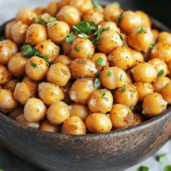 - 1 can (15 oz) chickpeas, drained and rinsed - 1 tablespoon olive oil - 1 teaspoon garlic powder - 1 teaspoon smoked paprika - ½ teaspoon cumin - ½ teaspoon salt - ¼ teaspoon black pepper - Optional: ¼ teaspoon cayenne pepper for heat - Air fryer - Mixing bowl - Kitchen towel You can use canola or avocado oil instead of olive oil. For spices, try onion powder or chili powder for a twist. If you want a kick, add lemon zest or a dash of hot sauce. You can even mix in herbs like thyme or oregano for a fresh flavor. Each option can make your snack unique and fun! 1. Preheat your air fryer to 400°F (200°C) for about 5 minutes. This heat makes the chickpeas crispy. 2. Open the can of chickpeas and drain them. Rinse them under cold water to remove the canning liquid. 3. Spread the chickpeas on a clean kitchen towel. Pat them dry until they are completely dry. This step is key for crispiness. 1. In a mixing bowl, add the dry chickpeas. 2. Pour in 1 tablespoon of olive oil. 3. Add 1 teaspoon garlic powder, 1 teaspoon smoked paprika, ½ teaspoon cumin, ½ teaspoon salt, and ¼ teaspoon black pepper. If you like heat, add ¼ teaspoon cayenne pepper. 4. Toss everything together well. You want every chickpea to be coated evenly with the oil and spices. 1. Place the seasoned chickpeas in the air fryer basket. Lay them in a single layer. Do not overcrowd the basket. 2. Air fry them for 15 to 18 minutes. Shake the basket halfway through cooking. This helps them crisp up evenly. 3. When they are golden brown and crispy, take them out. Let them cool for a few minutes. They will get crunchier as they cool. For the full recipe, check the earlier section! To get crispy chickpeas, drying them is key. After rinsing, spread the chickpeas on a clean towel. Pat them dry until no moisture remains. If they are wet, they will steam instead of crisp. Also, avoid overcrowding in the air fryer. Place the chickpeas in a single layer. This allows hot air to circulate around them. If they are too close, they won’t crisp up well. You can add more flavor with simple spices. Try garlic salt or lemon zest for a fresh twist. You can also use custom spice blends. Mix your favorite spices like chili powder or Italian herbs. Each blend can change the taste, making it fun to experiment. These chickpeas are best warm but still tasty at room temperature. Serve them as a crunchy snack or a salad topping. They add great texture to grain bowls and mixed greens. You can even munch on them while watching a movie. Enjoy the crunch! For the full recipe, check out [Full Recipe]. {{image_2}} You can easily switch up the flavors of your air fryer crispy chickpeas. For a sweet treat, try adding cinnamon and sugar. Mix about 1 teaspoon of cinnamon and 1 tablespoon of sugar with your chickpeas for a delightful snack. This adds a fun twist and makes them perfect for a dessert option. For savory flavors, consider using other spices. You can experiment with chili powder or Italian seasoning. Just remember to adjust the amounts based on your taste. These spices can change the whole vibe of your snack. Making these chickpeas gluten-free is simple. All the ingredients I use are naturally gluten-free, so you can enjoy them worry-free. Just check the labels on your spices to ensure they are gluten-free too. If you're vegan, you can still enjoy these crispy bites. This recipe is already vegan, as it uses plant-based ingredients. It fits perfectly into a vegan diet, making it a great snack choice for everyone. When you want a single serving of crispy chickpeas, just use a quarter of the ingredients. That means you'll need about 3.75 oz of chickpeas. This keeps it simple and quick for one person. For larger batches, use the full recipe. You may need to cook them in two rounds if your air fryer can't hold them all. Cooking time might vary slightly for larger amounts. Just keep an eye on them and shake the basket more often for even cooking. To keep your crispy chickpeas fresh, use an airtight container. Glass jars or plastic containers work well. Make sure the chickpeas are fully cool before sealing. This helps prevent moisture. Store them in a cool, dry place. To maintain their crunch, avoid stacking them too tightly. You can also line the container with paper towels. This helps absorb any moisture and keeps them crispy longer. When reheating, I recommend using the air fryer. It brings back the crispiness. Preheat the air fryer to 400°F (200°C). Place the chickpeas in the basket and air fry for about 5 minutes. This method works best for keeping them crunchy. The microwave is not ideal for reheating. It can make them soft and chewy. If you only have a microwave, try to eat them fresh instead. Cooked chickpeas last for about 3 to 5 days in the fridge. After that, they may lose their crunch and flavor. Check for any signs of spoilage. If they smell off or look discolored, it's best to throw them out. By following these tips, you can enjoy your air fryer crispy chickpeas longer! For the full recipe, refer to the earlier section. To make crispy chickpeas, start with canned chickpeas. Drain and rinse them well. Then, dry them using a kitchen towel. This step is key for crispiness. Next, mix the chickpeas with olive oil and your spices. I like to use garlic powder and smoked paprika. Toss them to coat evenly. Place the chickpeas in the air fryer basket in a single layer. Air fry them at 400°F for about 15-18 minutes. Shake the basket halfway through for even cooking. Let them cool for a bit, and they will get crunchier. You can find the full recipe above. Several reasons can lead to soggy chickpeas. Common mistakes include not drying them well enough. If they are wet, they won't crisp up. Overcrowding the air fryer basket is another issue. Chickpeas need space for hot air to circulate. Make sure they're in a single layer. Also, check your cooking time. If they look pale after 15 minutes, give them more time. Adjusting these steps can help you achieve that perfect crunch. Yes, you can use dried chickpeas, but they need preparation. First, soak the dried chickpeas overnight in water. This helps soften them. After soaking, drain and rinse the chickpeas. Then, boil them in fresh water for about 1-2 hours until tender. Once cooked, you can follow the same steps as with canned chickpeas. Make sure to dry them well before seasoning and air frying. This method will also yield crispy results. In this article, we covered how to make crispy chickpeas in an air fryer. You learned about the required ingredients, needed equipment, and how to season and cook the chickpeas for the best texture. Remember to dry your chickpeas well and avoid overcrowding the air fryer. Feel free to try different flavors and adapt the recipe to fit your diet. With these tips, you will create a delicious snack every time! Enjoy your crispy chickpeas!