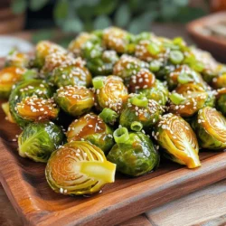 - 1 lb Brussels sprouts, trimmed and halved - 2 tablespoons olive oil - 3 tablespoons honey - 2 tablespoons Sriracha sauce - 1 tablespoon soy sauce - 2 cloves garlic, minced - Salt and pepper to taste - 1 tablespoon sesame seeds (for garnish) - Green onions, sliced (for garnish) To measure ingredients accurately, use measuring spoons and cups. Always level off dry ingredients for precision. For sticky items like honey, lightly coat the measuring cup with oil first. This helps the honey slide out easily. Key kitchen tools to prepare the dish include: - A sharp knife for trimming Brussels sprouts - A large mixing bowl for tossing ingredients - A whisk for blending the glaze evenly - A baking sheet lined with parchment for easy cleanup Brussels sprouts are packed with vitamins and minerals. They are a great source of fiber, which helps digestion. Eating Brussels sprouts can support heart health and boost your immune system. Honey brings natural sweetness and is full of antioxidants. It aids digestion and can soothe a sore throat. Sriracha adds not just heat but also vitamins A and C. This combo of honey and Sriracha makes a tasty glaze while keeping it healthy. To start, trim the Brussels sprouts. Cut off the stem end and remove any yellow leaves. Halving them helps them cook evenly. I like to cut them from top to bottom. Next, wash the Brussels sprouts under cold water. This removes dirt and pesticides. Make sure to dry them well with a clean towel. Excess water can make them soggy when roasting. Now, let’s make the glaze. In a small bowl, mix honey, Sriracha sauce, soy sauce, and minced garlic. Whisk until smooth. This blend gives a sweet and spicy kick. If you want to adjust the heat, add more or less Sriracha. You can also mix in a bit of lime juice for extra zing. Taste as you go to find your perfect balance. Preheat your oven to 400°F (200°C). Spread the coated Brussels sprouts on a baking sheet lined with parchment paper. Make sure they are in a single layer for even cooking. Roast them for 20-25 minutes. Stir halfway through to help them brown nicely. Look for a golden brown color and crisp edges. This gives the best texture and flavor. For the full recipe, check out the complete guide. Enjoy your Honey Sriracha Brussels sprouts! To ensure even cooking, space the Brussels sprouts out on the baking sheet. If they are too close, they will steam instead of roast. This makes them soft, not crispy. Toss the sprouts halfway through roasting. This helps them cook evenly and get golden brown on all sides. Stirring also allows the glaze to coat all the sprouts well. Honey Sriracha Brussels sprouts pair well with many dishes. Serve them alongside grilled chicken or fish for a tasty meal. They also go great with rice or quinoa. For a stunning presentation, use a large white plate. This lets the bright colors of the sprouts stand out. Sprinkle sesame seeds and green onions on top for a lovely finish. Consider adding a pinch of smoked paprika or cumin for extra depth. These spices add warmth and complexity to the dish. You can also pair these sprouts with a creamy dip, like ranch or yogurt sauce. The coolness of the dip balances the heat from the Sriracha. For more ideas, check the Full Recipe for details! {{image_2}} You might want to change some ingredients based on your needs. If you have allergies or are vegan, try maple syrup instead of honey. This keeps the sweetness while being plant-based. You can also use tamari instead of soy sauce for a gluten-free option. For a different taste, swap Brussels sprouts for cauliflower or green beans. Both will cook nicely and soak up the yummy glaze. If you find Sriracha too hot, reduce the amount. Start with one tablespoon and taste. You can also mix in a bit of ketchup to balance the heat. Want more spice? Add more Sriracha or a dash of cayenne pepper. Mixing other sauces like BBQ or chili sauce can also create unique flavors. Just remember to taste as you go! These Honey Sriracha Brussels sprouts shine as a side dish or appetizer. Serve them in a bowl, or place them on a platter for sharing. You can also add them to salads for extra crunch and flavor. For a full meal, toss them into grain bowls with rice or quinoa. They pair well with proteins like chicken or tofu. Try them out and enjoy the burst of flavors! To store leftovers of Honey Sriracha Brussels sprouts, let them cool first. Place them in an airtight container. This keeps them fresh and tasty. I recommend using glass containers. They help keep the flavor while preventing any strong smells from leaking. When reheating, the oven is best. It warms the sprouts evenly and keeps them crispy. Set your oven to 350°F (175°C). Place the sprouts on a baking sheet. Heat for about 10 minutes or until hot. Avoid using the microwave; it can make them soggy. You can freeze Honey Sriracha Brussels sprouts! To freeze, let the sprouts cool completely. Spread them out on a baking sheet and freeze for about an hour. Once frozen, transfer them to a freezer bag. Make sure to remove as much air as possible. To thaw, place them in the fridge overnight before reheating. Enjoy the full recipe for more details! If you need a honey substitute, try maple syrup or agave nectar. Both options work well in this recipe. They add sweetness without losing flavor. If you want a vegan option, agave nectar is the best choice. It has a similar taste and texture to honey. Yes, you can use frozen Brussels sprouts. Just know they may release more water. This can affect the crispiness. To help with this, thaw them first and pat them dry. Roast them for a few more minutes to get that golden color. Fresh Brussels sprouts offer a better texture, but frozen works in a pinch. Leftovers can last three to four days in the fridge. Store them in an airtight container to keep them fresh. Make sure they cool completely before sealing. Always check for any signs of spoilage before eating. If they smell off or look strange, it’s best to throw them away. In this article, we explored how to make Honey Sriracha Brussels Sprouts. We covered the list of ingredients and their measurements for cooking. I shared tips for preparing, roasting, and serving these tasty sprouts. We also discussed storage and variations to fit your tastes. Enjoy cooking this dish as a side or snack! It’s a fun way to add flavor to your meals. Embrace the healthy benefits of Brussels sprouts and unique taste of the glaze. Happy cooking!