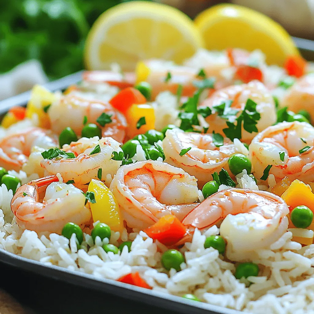 - Large shrimp: 1 lb (450g), peeled and deveined - Jasmine rice: 1 cup - Chicken broth: 2 cups - Garlic: 4 cloves, minced - Onion: 1 small, finely chopped - Bell pepper: 1 (red or yellow), diced - Olive oil: 2 tablespoons - Spices: 1 tsp smoked paprika, 1 tsp cumin - Fresh parsley and lemon wedges for serving When I prepare this dish, I focus on fresh ingredients. Large shrimp are my go-to; they cook fast and taste great. Jasmine rice adds a nice texture and absorbs all the flavors. For broth, I prefer chicken broth for a rich taste. Aromatics are key in this recipe. I always use fresh garlic for its bold flavor. Onions and bell peppers add sweetness and crunch. When you chop these, aim for small pieces so they cook evenly. Seasonings complete the dish. Olive oil helps everything sauté well. Smoked paprika gives a warm, smoky taste. Cumin adds depth and a hint of earthiness. Finally, fresh parsley and lemon wedges help brighten the meal. They give a fresh pop of color and taste when you serve it. For the full recipe, check out the detailed steps. Start by gathering all your ingredients for One Pan Garlic Shrimp and Rice. This will make cooking easier and faster. - Shrimp: For the shrimp, choose large ones. Peel and devein them. To peel shrimp easily, hold the tail and pull off the shell. For deveining, use a sharp knife to make a small cut along the back and remove the black vein. - Vegetables: Finely chop 1 small onion and dice 1 bell pepper. You can use red or yellow. This adds color and flavor. - Garlic: Mince 4 cloves of garlic. Fresh garlic gives the best taste. - Rice: Measure 1 cup of jasmine rice. It has a nice aroma and pairs well with shrimp. 1. Heat 2 tablespoons of olive oil in a large skillet over medium heat. 2. Add the chopped onion and bell pepper. Sauté for 3-4 minutes until soft. 3. Stir in the minced garlic and cook for 1 more minute. You want it fragrant, not burnt. 4. Add the shrimp to the pan. Season with salt, pepper, 1 teaspoon smoked paprika, and 1 teaspoon cumin. Cook until the shrimp turns pink, which takes about 2-3 minutes. Remove the shrimp and set aside. 1. In the same skillet, add the 1 cup of jasmine rice. Stir well to coat the rice in the oil and mix with the veggies. 2. Toast the rice for about 2 minutes. This adds flavor and depth. 3. Pour in 2 cups of chicken broth. Bring it to a boil, then reduce the heat to low. 4. Cover the skillet and let it simmer for about 15 minutes. The rice should absorb all the liquid. 5. Once the rice is cooked, return the shrimp and add 1 cup of frozen peas. Stir gently to mix everything. Heat until warmed through. Enjoy this simple, tasty dish that comes together in one pan! For the full recipe, check the earlier section. To know if shrimp is cooked, you should look for its color. Perfectly cooked shrimp turns a bright pink. The flesh should look opaque. It should also have a firm texture. Overcooking shrimp makes it tough. To avoid this, cook shrimp for only 2-3 minutes. Once it turns pink, take it off the heat. Jasmine rice is a great choice for this dish. To cook it well, rinse the rice before using. This step removes excess starch and helps it stay fluffy. Use the right water-to-rice ratio; two cups of broth for one cup of rice works well. To prevent mushy rice, avoid stirring too much while it cooks. Let it simmer undisturbed. Want to spice things up? Consider adding red pepper flakes or fresh herbs. Fresh basil or cilantro can add a nice touch. You can also try lemon zest for a fresh twist. Letting the dish rest for a few minutes before serving is key. This allows flavors to blend together. Enjoy your meal even more with these simple tweaks! For the full recipe, check out the original instructions. {{image_2}} You can switch shrimp for chicken if you prefer. Use 1 pound of diced chicken breast. Cook it the same way as the shrimp. For a plant-based option, try tofu. Use firm tofu and cut it into cubes. Sauté the tofu until golden, then add it to the rice. To change the flavor, experiment with spices. Try adding cayenne pepper for heat or curry powder for warmth. You can also use fresh herbs like basil or cilantro. Seasonal vegetables are great in this dish. Add zucchini in summer or butternut squash in fall for freshness and color. To feed more people, double the recipe. Use a larger pan to hold everything. You can also make this dish ahead of time. Cook it fully and store it in the fridge for up to three days. For storage, use airtight containers to keep it fresh. To keep your One Pan Garlic Shrimp and Rice fresh, use airtight containers. Glass containers work well, as they do not absorb odors. Plastic containers are also fine, but ensure they seal tightly. Store your leftovers in the fridge within two hours of cooking. This will help keep the dish safe to eat. When reheating, I recommend using a skillet or pan. This method keeps the shrimp tender. Heat on low, adding a splash of chicken broth or water to avoid drying out the shrimp. Stir gently and heat until warm. You can also use a microwave, but watch the time closely. Heat in short bursts to maintain texture. You can freeze One Pan Garlic Shrimp and Rice for up to three months. Place it in a freezer-safe container. Make sure to leave some space for expansion. When you're ready to eat, thaw it in the fridge overnight. Reheat in a skillet with a bit of broth to restore moisture. Enjoy your meal without worry! Yes, you can prep One Pan Garlic Shrimp and Rice ahead of time. This meal is great for meal prep. Here’s how to do it: - Cook the shrimp: You can cook the shrimp earlier in the day. When they are done, cool them and store them in the fridge. - Prepare the rice: Cook the rice but leave it slightly underdone. It will finish cooking when you reheat the meal. - Chop the veggies: Cut the onion, bell pepper, and garlic. Store them in a container for easy use. This way, you save time when you want to enjoy this tasty dish! Pairing One Pan Garlic Shrimp and Rice with the right sides can enhance your meal. Here are some great options: - Green salad: A fresh green salad with light dressing adds a nice crunch. - Steamed veggies: Broccoli or green beans provide color and nutrients. - Garlic bread: This adds a comforting touch and complements the garlic flavor. - Corn on the cob: Sweet corn pairs well with the savory shrimp. These sides make your meal balanced and delicious! You can easily change the spice level in One Pan Garlic Shrimp and Rice. Here’s how: - For milder flavor: Reduce the smoked paprika and cumin. You can also skip adding black pepper. - For more heat: Add a pinch of cayenne pepper or crushed red pepper flakes. Start with small amounts and taste as you go. This way, you can make the dish just how you like it! You learned how to make a tasty One Pan Garlic Shrimp and Rice. We covered ingredients, steps, and tips to ensure success. Remember, cooking shrimp just right keeps it juicy. Perfectly cooked rice adds to the dish's texture. Feel free to explore variations based on your tastes or dietary needs. Storing leftovers is easy, ensuring past meals stay fresh. With these methods, you can impress your guests or enjoy a wonderful meal at home. Enjoy your cooking and have fun experimenting!