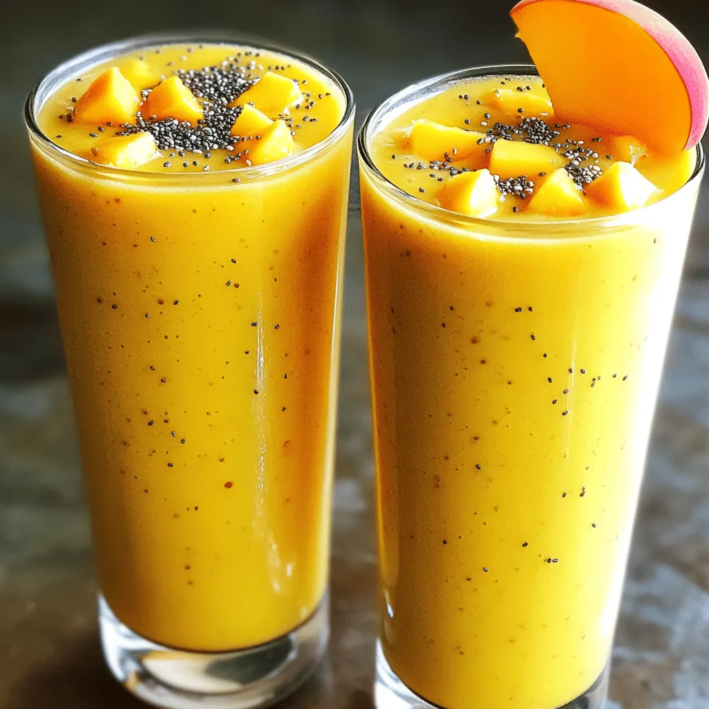 Mango Peach Sunrise Smoothie Refreshing Morning Boost