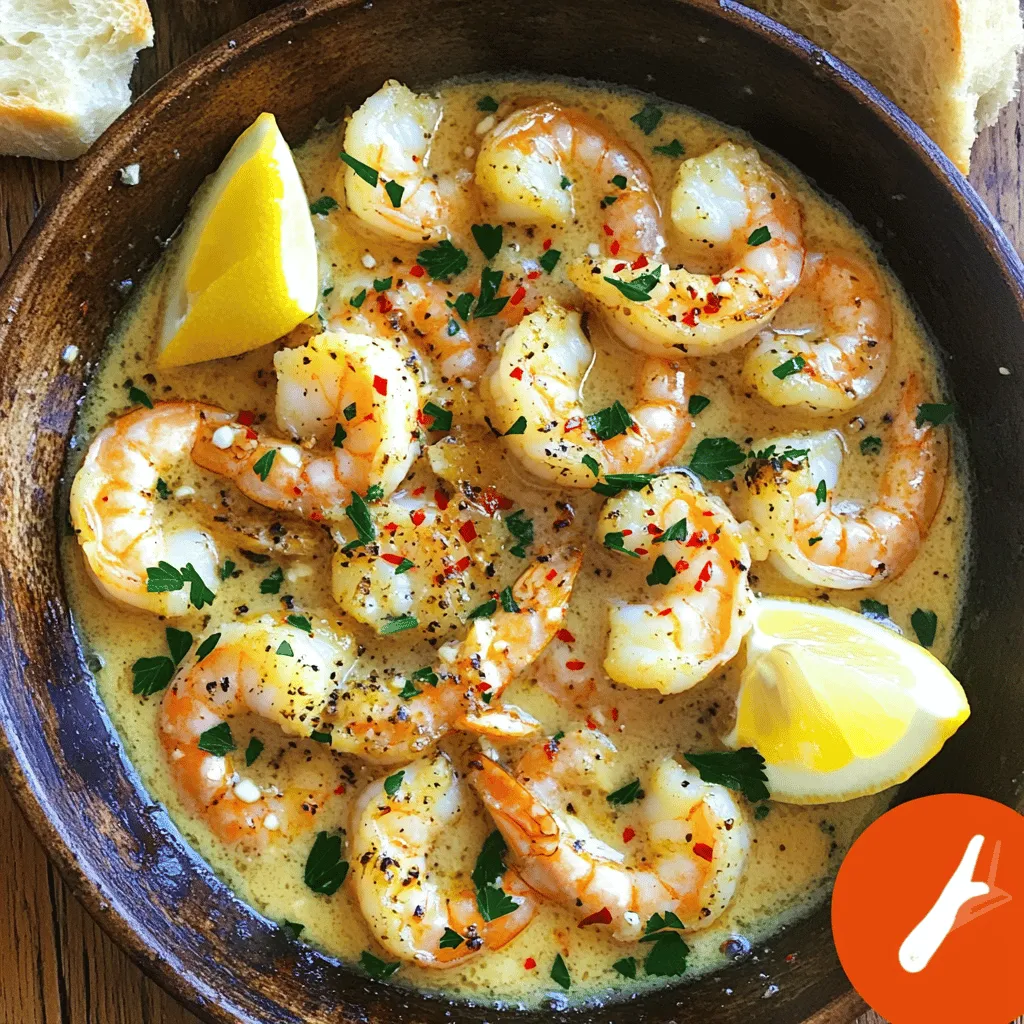 To make the Garlic Butter Shrimp Skillet, you'll need a few fresh items. Here’s what you need: - 1 pound large shrimp, peeled and deveined - 4 tablespoons unsalted butter - 4 cloves garlic, minced - 1 teaspoon red pepper flakes (adjust to taste) - 1 teaspoon smoked paprika - Juice of 1 lemon - 1 tablespoon fresh parsley, chopped - Salt and pepper to taste - Freshly crusty bread (for serving, optional) Each ingredient plays a key role in the dish. The shrimp are the star, bringing sweet and tender bites. Butter adds richness, while garlic gives a bold flavor. Red pepper flakes add heat, but you can adjust this to suit your taste. Smoked paprika brings a lovely depth, and lemon juice brightens everything up. Fresh parsley not only looks nice but adds a fresh taste. You can pair this dish with crusty bread to soak up the delicious sauce. For the full recipe, check out Garlic Butter Shrimp Skillet. First, grab a large skillet. Place it over medium heat. Add the unsalted butter. Let it melt until bubbly. This should take just a minute. Next, add the minced garlic. Sauté it for about 30 seconds. You want the garlic to smell sweet, not brown. Keep an eye on it! Now it's time for the shrimp! Add the red pepper flakes and smoked paprika. Stir these in for another 30 seconds. Then, add the shrimp to the skillet. Make sure they sit in a single layer. Cook them for 2-3 minutes on one side. Watch as they turn pink! Flip each shrimp and cook for another 2-3 minutes. You want them perfectly pink and cooked through. Once the shrimp are done, squeeze fresh lemon juice over them. This adds a nice zing! Season with salt and pepper to taste. Toss everything well to mix the flavors. Finally, take the skillet off the heat. Sprinkle fresh parsley on top for a pop of color! Serve your garlic butter shrimp right in the skillet. It's a simple yet stunning dish. For the full recipe, check out the earlier section! Choosing the right shrimp is key. I recommend using large shrimp for this dish. They cook evenly and stay juicy. Look for shrimp that are fresh and firm. Check for a clean smell; it should not smell fishy. You can also use frozen shrimp. Just thaw them in the fridge overnight before cooking. Avoiding overcooking is crucial. Overcooked shrimp can become rubbery and tough. Cook shrimp just until they turn pink. This usually takes about 2-3 minutes on each side. Keep an eye on them, as they cook fast. If you see them curling tightly, they are done. Serving garlic butter shrimp in the skillet makes a big impact. The shiny sauce looks tasty, and it keeps the shrimp warm. I like to garnish with extra parsley and lemon wedges. This adds color and freshness to your dish. You can also add color with vegetables. Bell peppers, zucchini, or cherry tomatoes work well. Sauté them with the garlic to bring out their flavors. This not only enhances the look but also boosts the nutrition. Serve everything with some crusty bread to soak up the sauce. Check out the Full Recipe for ideas on plating and serving. {{image_2}} You can easily change the flavor of garlic butter shrimp. Adding herbs and spices makes it fun. Try fresh basil or thyme. These herbs add a nice touch. You can also add a pinch of cayenne for heat. Incorporating vegetables is another great option. Bell peppers add color and crunch. You can slice them thin and toss them in. Zucchini is another good choice. Cut it into rounds and add it near the end of cooking. This makes the dish even more tasty and healthy. If you need gluten-free options, this dish works perfectly. All the ingredients are naturally gluten-free. Just make sure your butter is free from additives. For low-carb variations, you can skip the bread. Serve the shrimp over a bed of cauliflower rice instead. This keeps the meal light and healthy while still being filling. You can also add avocado for creaminess. For the full recipe, check the section above. To store your garlic butter shrimp, let it cool first. Place it in an airtight container. You can keep it in the fridge for up to 3 days. If you want to save it for longer, freezing works too. Use a freezer-safe container or a zip-top bag. Make sure to remove as much air as you can. Frozen shrimp can last up to 3 months. When you are ready to eat, reheating is easy. The best way is to use a skillet. Heat it on low and add a touch of butter or oil. Add the shrimp and stir gently. This helps keep the shrimp moist. You can also use the microwave, but be careful. Heat in short bursts to avoid rubbery shrimp. Just 30 seconds at a time is best. Enjoy your meal! For the full recipe, check the earlier section. How long does it take to cook shrimp in a skillet? It takes about 5 to 7 minutes to cook shrimp in a skillet. You want to cook them until they turn pink and opaque. Timing may vary slightly based on shrimp size. Can I use frozen shrimp for this recipe? Yes, you can use frozen shrimp. Just thaw them first for the best results. Thaw them in the fridge overnight or run them under cold water for a quick thaw. What should I serve with garlic butter shrimp? This dish pairs well with crusty bread, rice, or a fresh salad. You can also serve it with pasta for a heartier meal. How can I make this dish spicier? To spice it up, add more red pepper flakes or some chopped fresh chili peppers. You can also add a dash of hot sauce for an extra kick. For the full recipe, check out the detailed steps above. This blog post covered how to make garlic butter shrimp. We explored the key ingredients, the step-by-step cooking method, and tips for perfecting the dish. I shared variations to suit different diets and how to store leftovers effectively. Now you can make this dish at home and impress everyone. Enjoy the rich flavors, easy prep, and endless options. Cooking shrimp can be simple, fun, and tasty!
