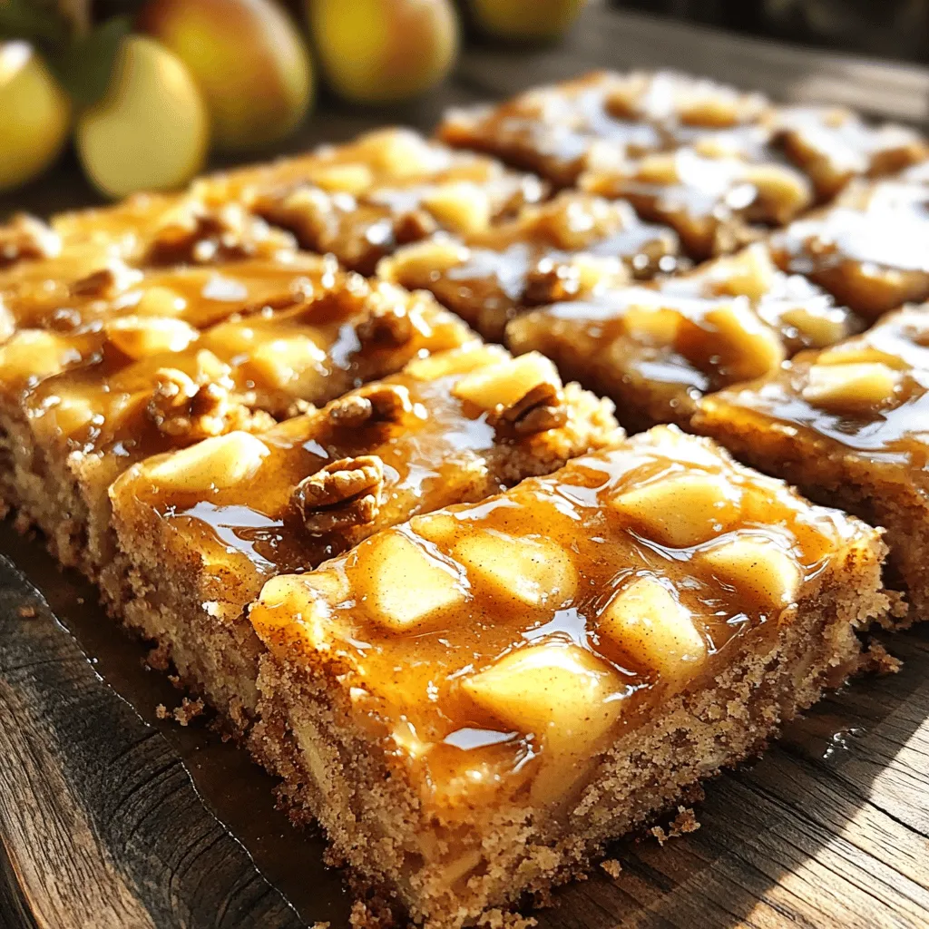 To make a great Maple Glazed Apple Coffee Cake, you need some key ingredients. Here’s what you will need: - 2 cups all-purpose flour - 1 cup granulated sugar - 1 tablespoon baking powder - 1/2 teaspoon salt - 1 teaspoon ground cinnamon - 1/2 teaspoon ground nutmeg - 1/2 cup unsalted butter, softened - 2 large eggs - 1 teaspoon vanilla extract - 1 cup milk - 2 medium apples, peeled, cored, and diced (about 2 cups) - 1/4 cup maple syrup (for glaze) - 1 tablespoon milk (for glaze) These ingredients work together to create a soft and moist cake with a sweet touch from the maple glaze. If you want to add some extra flavor to your cake, consider these options: - 1/2 cup chopped walnuts or pecans - A sprinkle of brown sugar on top before baking The nuts add a nice crunch and depth to the cake. Brown sugar gives a caramel-like flavor. You can easily adjust the recipe to fit your dietary needs. Here are some simple swaps: - Gluten-free: Use gluten-free flour instead of all-purpose flour. - Dairy-free: Substitute butter with coconut oil and milk with almond milk. - Egg-free: Replace each egg with a flax egg (1 tablespoon ground flaxseed mixed with 2.5 tablespoons water). These substitutions keep the cake tasty while meeting different dietary needs. Enjoy baking your delightful Maple Glazed Apple Coffee Cake! Start by gathering all your ingredients. You will need: - 2 cups all-purpose flour - 1 cup granulated sugar - 1 tablespoon baking powder - 1/2 teaspoon salt - 1 teaspoon ground cinnamon - 1/2 teaspoon ground nutmeg - 1/2 cup unsalted butter, softened - 2 large eggs - 1 teaspoon vanilla extract - 1 cup milk - 2 medium apples, peeled, cored, and diced - 1/2 cup chopped walnuts or pecans (optional) Preheat your oven to 350°F (175°C). Grease and flour a 9x13-inch baking dish. You can also use parchment paper for easy removal later. In a large bowl, whisk the flour, sugar, baking powder, salt, cinnamon, and nutmeg until they mix well. In another bowl, cream the softened butter and sugar. Mix until it becomes light and fluffy. Add the eggs one at a time, mixing well after each one. Stir in the vanilla extract. Now, gradually mix in the dry ingredients with the wet ingredients. Do this while alternating with the milk. Start and finish with the dry mix. Be careful not to overmix. Once combined, gently fold in the diced apples and walnuts or pecans if you want that extra crunch. Pour the batter into your prepared baking dish. Spread it out evenly. Bake for 30 to 35 minutes. A toothpick should come out clean when poked in the center. While the cake bakes, you can prepare the maple glaze. In a small bowl, whisk together 1/4 cup maple syrup and 1 tablespoon milk until smooth. Once the cake is done, let it cool in the pan for about 10 minutes. Drizzle the warm glaze over the cake. Let it set before cutting the coffee cake into squares. Enjoy each bite of this sweet treat! For a soft and moist coffee cake, use room-temperature ingredients. This helps them blend well. Mix the wet and dry ingredients until just combined. Overmixing can lead to a tough cake. Gently fold in the apples and nuts for added texture. Use fresh apples for the best flavor and moisture. You can spice things up with different flavors. Add a teaspoon of vanilla or almond extract for depth. Try mixing in a pinch of ground ginger or cloves for warmth. Swap out the walnuts or pecans for almonds or hazelnuts. You can also add raisins or cranberries for a fruity twist. Many home cooks forget to measure ingredients correctly. Always level off your flour and sugar for accuracy. Also, don’t skip the creaming step; it adds air to the batter. Let the cake cool for a bit before adding the glaze. This helps the glaze stick better. Lastly, avoid opening the oven door too early. This can cause your cake to sink. {{image_2}} To make a gluten-free version, swap the all-purpose flour with a gluten-free blend. Many brands offer blends that work well in baking. Look for one that has xanthan gum included. This helps the cake rise and stay together. Keep the rest of the recipe the same. You will still enjoy that rich, sweet flavor. For a vegan version, use plant-based milk and replace the eggs. A common swap is using flax eggs. Mix one tablespoon of ground flaxseed with three tablespoons of water. Let it sit for about five minutes until it thickens. Use coconut oil instead of butter. It gives moisture and flavor. The maple glaze can stay the same since it's already dairy-free. You can change the fruit too! Try using pears or peaches for a twist. Diced bananas can add a fun flavor, too. If you like nuts, swap walnuts for almonds or pecans. You can also leave them out if you prefer a nut-free cake. Each change brings a new taste to your coffee cake, keeping it exciting every time you bake! To keep your maple glazed apple coffee cake fresh, store it in an airtight container. This helps prevent it from drying out. If you use a cake dome, that works too. Always let the cake cool down before sealing it. If you want to keep the glaze nice, place a piece of parchment paper between the cake and the lid. When you want to enjoy your cake again, you can reheat it easily. Preheat your oven to 350°F (175°C). Place a slice of cake on a baking sheet. Heat for about 10 minutes or until warm. You can also use a microwave. Heat for 15 to 20 seconds. Be careful not to overheat it, or it may get dry. Your cake will stay fresh at room temperature for up to three days. If you want to keep it longer, you can freeze it. Wrap it tightly in plastic wrap and then in foil. This will help keep it fresh for up to three months. When you're ready to eat it, thaw it in the fridge overnight. Reheat it as mentioned earlier for the best taste. Yes, you can use any apples you like. I suggest using sweet or tart apples. Varieties like Granny Smith add a nice tang, while Honeycrisp offer sweetness. Each type gives a unique flavor and texture. Just remember to peel and core them before dicing. The best way is to use a toothpick. Insert it into the center of the cake. If it comes out clean, your cake is ready. You can also check for a golden color on top. The edges should slightly pull away from the pan. If you want to swap maple syrup, try using honey or agave syrup. Both will give a nice sweetness. You can also use powdered sugar mixed with milk for a simple glaze. Just adjust the amount to get your desired consistency. This blog covered how to make a delicious maple glazed apple coffee cake. We explored key ingredients, baking steps, and tips to get the right texture. You learned about variations, like gluten-free and vegan options, and how to store leftovers. As you try this recipe, remember to have fun and get creative. Your kitchen is a great place for new ideas. Enjoy every bite of your maple glazed apple coffee cake!