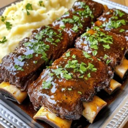 For slow cooker balsamic short ribs, you will need: - 2 lbs bone-in beef short ribs - 1 cup balsamic vinegar - 1 cup beef broth - 1 medium onion, finely chopped - 4 cloves garlic, minced - 2 tablespoons brown sugar - 1 tablespoon Dijon mustard - 1 teaspoon dried thyme - 1 teaspoon dried rosemary - Salt and pepper to taste - 2 tablespoons olive oil These ingredients work together to create a rich and savory flavor. The balsamic vinegar adds a sweet and tangy note. The beef broth makes the dish hearty and comforting. You can enhance your dish with: - Fresh parsley, chopped Chopped parsley adds a nice pop of color and freshness. It also balances the rich flavors of the short ribs. Pair your short ribs with: - Creamy mashed potatoes - Sautéed vegetables Creamy mashed potatoes soak up the delicious sauce. Sautéed vegetables add a healthy crunch. These sides make the meal complete and satisfying. Start by taking your short ribs. Season them well with salt and pepper on all sides. This step is key. It brings out the meat's natural taste. Once seasoned, set the ribs aside. Next, heat 2 tablespoons of olive oil in a big skillet over medium-high heat. When the oil is hot, add the short ribs. Sear each side for 3-4 minutes. You want a nice brown crust. This adds flavor to the meat. After searing, remove the ribs from the skillet. Place them on a plate and let them rest. In the same skillet, add 1 finely chopped onion. Sauté it for about 5 minutes until it’s soft. Then, add 4 minced garlic cloves and cook for another minute. This will make your kitchen smell amazing! In a bowl, mix 1 cup of balsamic vinegar, 1 cup of beef broth, 2 tablespoons of brown sugar, 1 tablespoon of Dijon mustard, 1 teaspoon of dried thyme, and 1 teaspoon of dried rosemary. Whisk it together until combined. Pour this sauce into the skillet. Scrape the bottom to get all those flavorful bits. Now, place the seared short ribs into the slow cooker. Pour the balsamic mixture over them. Make sure they are well coated. Cover and cook on low for 6-8 hours or high for 4-5 hours. The ribs will become tender and fall-off-the-bone good. When done, take the ribs out. If you want, you can thicken the sauce by cooking it on high for 15 minutes. Drizzle the sauce over the ribs and garnish with chopped parsley before serving. Enjoy your savory meal! For the best flavor, use high-quality beef short ribs. Bone-in ribs add more taste. Season generously with salt and pepper. It helps to enhance the meat's natural flavor. The balsamic vinegar brings a sweet and tangy punch that complements the rich beef. A splash of beef broth adds depth. Sauté onions and garlic in olive oil to build a solid base. Cook until they are soft and fragrant. This step makes a big difference in the overall taste. Cooking times and temperature are key. For tender ribs, cook on low for 6-8 hours. If you are short on time, high heat works too. Cook on high for 4-5 hours. Always check that the meat is tender and pulls away from the bone easily. This shows they are perfectly cooked. Use a meat thermometer if you want to be sure. The internal temperature should reach around 190°F for optimal tenderness. Searing the meat is essential for flavor. Heat the olive oil in a skillet over medium-high heat. Once it's shimmering, add the ribs. Sear them for 3-4 minutes on each side. This creates a nice crust that locks in juices. Don’t overcrowd the skillet; it can lower the heat. If needed, sear in batches. After searing, let the ribs rest for a few minutes. This helps keep them juicy when they cook in the slow cooker. {{image_2}} You can swap some ingredients for a twist. Instead of beef short ribs, try pork ribs. They add a nice change in flavor. Use red wine instead of balsamic vinegar for a richer taste. If you want a sweeter sauce, add more brown sugar. Fresh herbs like thyme or rosemary can replace dried ones for a fresher kick. You can also add chopped carrots or celery for extra veggies. While slow cooking gives great results, you can also braise the ribs. To braise, sear the ribs first, then simmer them on the stove. Cover the pot and cook on low heat for about two hours. This method also makes the ribs tender. If you’re short on time, you can use a pressure cooker. Cook the ribs for about 45 minutes for similar results. Adjusting flavors can take your dish further. For a smoky taste, add a bit of smoked paprika. If you like heat, toss in some red pepper flakes. A splash of soy sauce can add umami depth. For a tangy kick, add a bit of lemon juice or zest. Each of these changes can make the dish your own. Experiment to find your favorite flavor blend! After you enjoy the balsamic short ribs, let them cool. Place leftovers in an airtight container. Store them in the fridge for up to three days. If you want them to last longer, consider freezing. To reheat, take the ribs out of the fridge. Place them in a pot with some sauce. Heat on low until warmed through. You can also use the microwave. Just cover the ribs and heat for about two minutes. Stir halfway for even heating. For freezing, wrap the short ribs tightly in plastic wrap. Then, place them in a freezer-safe bag. Make sure to squeeze out any air. These ribs can last for up to three months in the freezer. When ready to eat, thaw them overnight in the fridge before reheating. Yes, you can use other cuts. Chuck roast or brisket works well. These cuts have good fat and flavor. They will also cook down nicely in the slow cooker. Just remember to adjust cooking time. You will know the ribs are done when they are very tender. Use a fork to test them. If the meat pulls apart easily, they are ready. The best cooking time is 6-8 hours on low or 4-5 hours on high. Absolutely! You can prepare the short ribs a day ahead. Just cook them as directed and let them cool. Store them in the fridge overnight. The next day, reheat them gently in the slow cooker. This helps the flavors meld even more. This blog post covered the key steps to make delicious short ribs. We discussed important ingredients, from the main elements to optional garnishes and side dishes. I shared step-by-step instructions, cooking tips, and variations to enhance flavor. We also explored how to store and reheat leftovers. In conclusion, with the right approach, you can create a meal that impresses. Enjoy the process, and happy cooking!