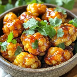 - 1 medium head of cauliflower - 1/4 cup sweet chili sauce - 1 tablespoon soy sauce - 1 tablespoon olive oil - 2 cloves garlic, minced - 1 teaspoon grated fresh ginger - 1/2 teaspoon salt - 1/4 teaspoon black pepper - 2 tablespoons chopped fresh cilantro For this recipe, I love using fresh ingredients. The cauliflower gives a nice crunch. The sweet chili sauce adds a little kick, making it fun. Soy sauce enhances the flavor without overpowering. Olive oil helps the cauliflower crisp up in the air fryer. Aromatics really make a difference. Garlic brings warmth, while ginger adds a zing. The salt and pepper balance everything out. Fresh cilantro on top makes each bite brighter. It adds color too! You can easily swap the cilantro for green onions if you like. Gather all these fresh ingredients. The flavors will combine beautifully, giving you a bold flavor delight in every bite. To start, grab a large bowl. In this bowl, combine the following ingredients: - 1/4 cup sweet chili sauce - 1 tablespoon soy sauce - 1 tablespoon olive oil - 2 cloves garlic, minced - 1 teaspoon grated fresh ginger - 1/2 teaspoon salt - 1/4 teaspoon black pepper Whisk these together until they blend well. This sauce will add bold flavor to your cauliflower. Next, take your medium head of cauliflower and cut it into bite-sized florets. Add the florets to the bowl with the sauce. Toss the cauliflower well, making sure every piece is coated evenly. This step is key for maximum flavor in each bite. Now it’s time to cook! Preheat your air fryer to 375°F (190°C) for about 3-5 minutes. Once preheated, place the coated cauliflower florets in a single layer in the air fryer basket. If your air fryer is small, you may need to work in batches. Cook the cauliflower for 12-15 minutes. Remember to shake the basket halfway through. This helps ensure that every piece turns golden brown and gets crispy on the edges. Once done, remove the cauliflower from the air fryer. Transfer it to a serving bowl and get ready to enjoy! To get that perfect crunch, tossing the cauliflower halfway through is key. This step helps the sauce coat each piece better. It also ensures all sides crisp up nicely. If your air fryer is small, cook your cauliflower in batches. This way, every floret gets its chance to shine. Want more heat? Add some red pepper flakes or sriracha to the sauce. If you like it sweeter, try a splash of honey or agave syrup. You can also swap the sweet chili sauce for teriyaki sauce for a different twist. Experiment with flavors you love! When serving, a simple garnish can elevate the dish. Sprinkle chopped fresh cilantro on top. This not only adds color but also a fresh taste. Serve your cauliflower in a nice bowl to make it look even more inviting. A beautiful presentation makes every meal special! {{image_2}} You can change the flavor by using different sauces. Try teriyaki sauce for a sweet twist. Hoisin sauce adds a rich, dark flavor. For a spicy kick, mix in sriracha. Each sauce gives the dish a unique taste. Experiment to find your favorite combo! Feel free to mix in other vegetables or proteins. Broccoli, bell peppers, or carrots work well. You can also add cooked chicken or tofu for protein. This adds texture and flavor to your dish. Get creative with what you have! Pair your sweet chili cauliflower with side dishes or dips. Rice or quinoa makes a great base. You can serve it with a cool ranch dip or a spicy yogurt sauce. These pairings enhance the flavors and make for a fun meal. Enjoy with friends or family! To keep your sweet chili cauliflower fresh, use an airtight container. Place the cooled cauliflower in the container. Keep it in the fridge for best results. If you want to save it longer, you can freeze it. Just make sure to store it in a freezer-safe bag. Remove as much air as possible. This helps prevent freezer burn. To reheat, use the air fryer for the best crispiness. Preheat your air fryer to 375°F (190°C). Place the cauliflower in the basket in a single layer. Cook for about 5-7 minutes. This will bring back the crunch. You can also use a microwave, but it may make the cauliflower soft. In the fridge, leftover sweet chili cauliflower lasts about 3-4 days. If you freeze it, it stays good for about 2-3 months. Always check for any signs of spoilage before eating. If it smells off or looks strange, it's best to throw it away. Yes, you can easily make this recipe vegan. The sweet chili sauce is often vegan, but check the label. For the soy sauce, use a gluten-free version if needed. You can switch the olive oil with any plant-based oil. The garlic and ginger are already vegan, so you are good to go! For air frying cauliflower, set your air fryer to 375°F (190°C). This temperature ensures the cauliflower cooks evenly. It helps achieve that crispy, golden-brown texture. Preheat your air fryer for about 3-5 minutes before adding the cauliflower. You’ll know the cauliflower is done when it turns golden brown and crispy on the edges. It usually takes about 12-15 minutes. Shake the basket halfway to help it cook evenly. If you see some pieces starting to brown, they are ready to take out! In this blog post, we explored a tasty air-fried cauliflower recipe. We covered the key ingredients, like sweet chili sauce and garlic, that bring flavor. You learned step-by-step instructions for cooking crispy cauliflower. I shared tips to make it even better, including flavor swaps and garnishing ideas. Remember, cooking is fun! Don't be afraid to try new sauces or vegetables. Enjoy your cooking journey!