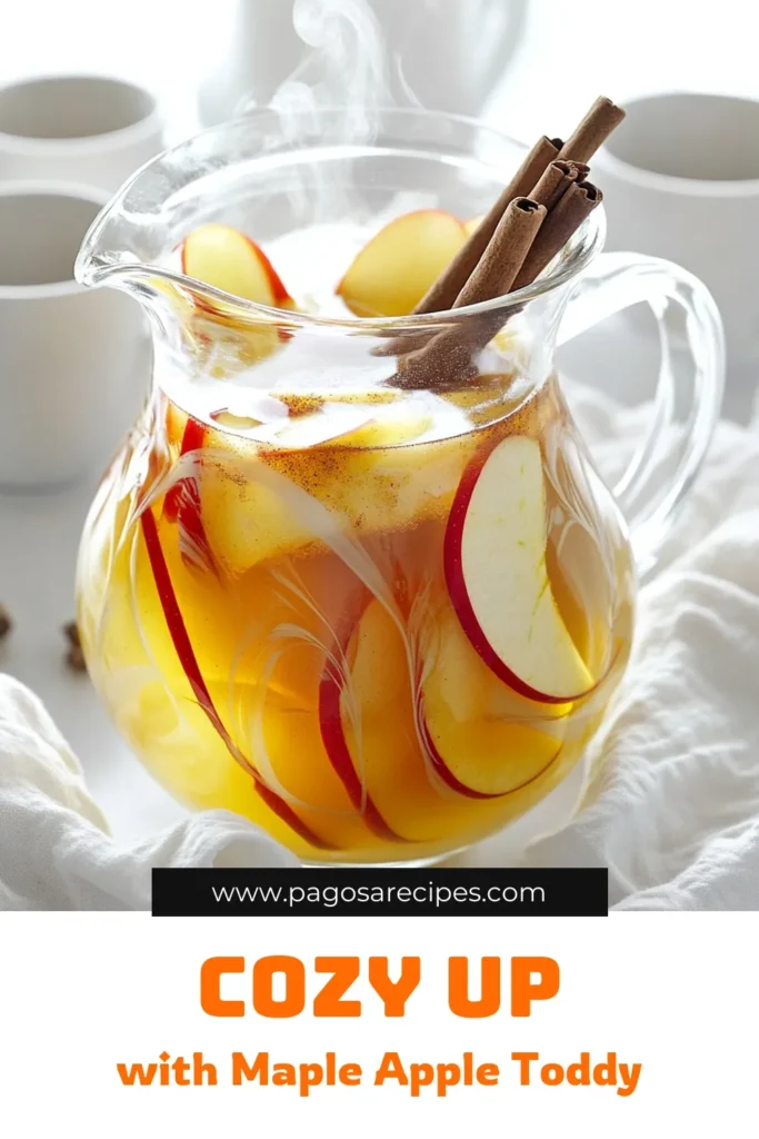 Warm up your cozy evenings with this delicious Warm Maple Spiced Apple Toddy! This comforting drink combines the rich flavors of apple cider, maple syrup, and spices like ginger and cinnamon, making it perfect for chilly nights. Follow the simple steps to create a delightful beverage that will please everyone. Click to explore the full recipe and enjoy the warmth! #AppleToddy #CozyDrinks #FallRecipes #WarmBeverages