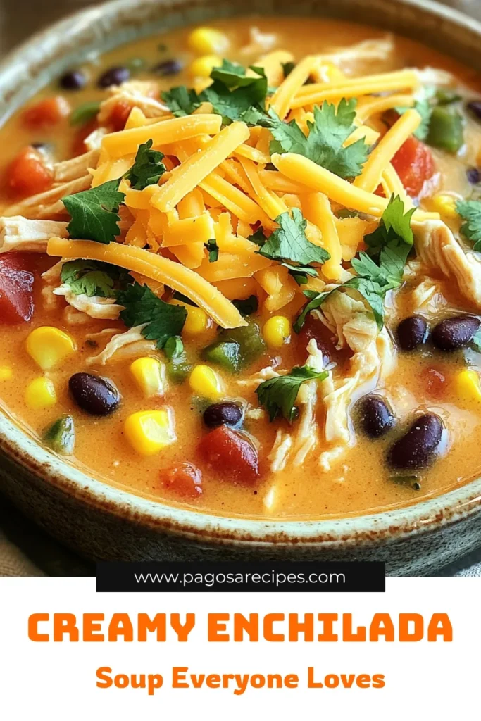 Dive into a bowl of comfort with this creamy chicken enchilada soup that’s packed with flavor! Made with tender chicken, zesty enchilada sauce, and creamy cheese, this recipe is perfect for cozy nights in. Just toss everything in your slow cooker and let the magic happen! Ready in just 6-8 hours, it's an effortless meal for busy days. Click through to discover how to make this delicious soup and warm up your kitchen today!