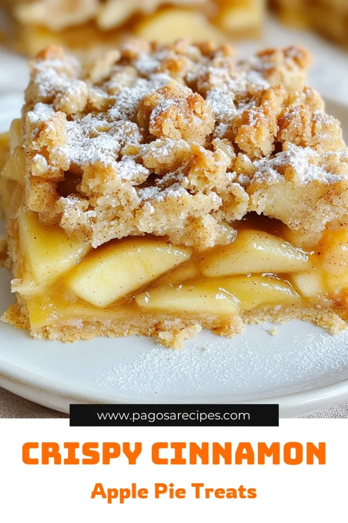Indulge in the sweet flavors of fall with these delightful Cinnamon Apple Pie Bars! Perfectly spiced and made with fresh apples, this easy recipe combines a buttery crust and a crumbly topping for a delicious treat. Whether you're serving them warm or with a scoop of ice cream, they're sure to please. Click to explore the full recipe and bake up a batch today! #CinnamonApplePieBars #BakingRecipes #FallDesserts #AppleDessert