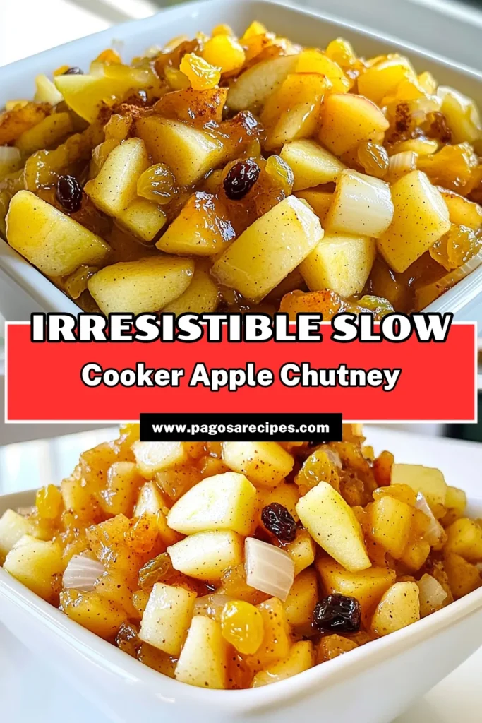 Indulge in the flavors of fall with this easy Spiced Apple Chutney Slow Cooker recipe! This delightful chutney brings together apples, spices, and a hint of sweetness for the perfect accompaniment to any dish. Just toss the ingredients in your slow cooker and let the magic happen! Ready in just a few hours, it's great for gifting or enjoying with your meals. Click to discover the full recipe and elevate your cooking today! #AppleChutney #SlowCookerRecipes #FallFlavors #HomemadeGoodness