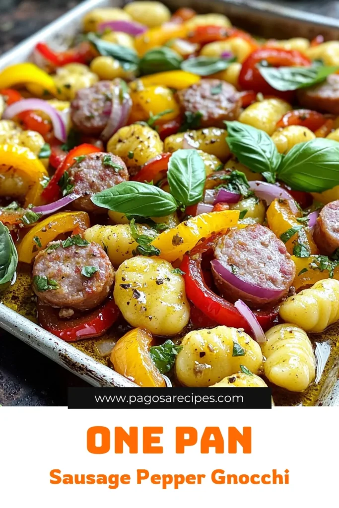 Indulge in the deliciousness of Sizzling Sausage & Pepper Gnocchi Delight! This one-pan wonder comes together in just 35 minutes, featuring savory sausage, tender gnocchi, and vibrant bell peppers, all drizzled with olive oil and perfectly seasoned. Perfect for a weeknight dinner that impresses! Click through to explore this easy recipe and bring a burst of flavor to your table. #SausageAndGnocchi #EasyRecipes #DinnerIdeas #ComfortFood