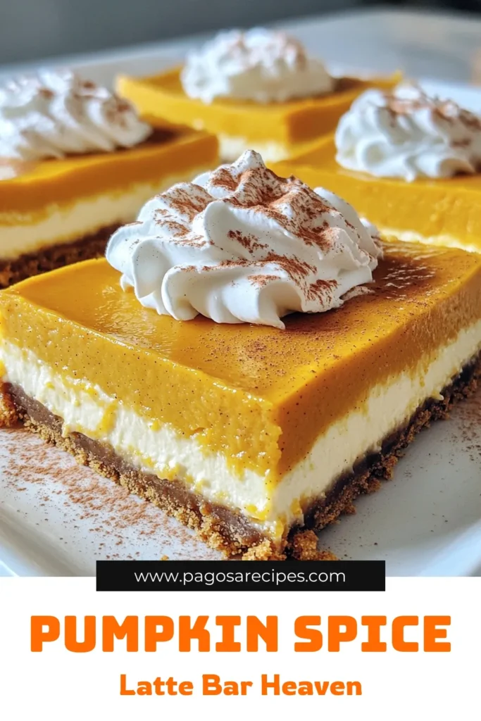 Indulge in the ultimate fall treat with these Pumpkin Spice Latte Cheesecake Bars! Made with creamy pumpkin, espresso powder, and warm spices, this dessert is perfect for autumn gatherings. With a simple graham cracker crust and a luscious filling, you’ll impress friends and family with this delicious recipe. Click to explore the full recipe and bring the taste of fall into your kitchen! #PumpkinSpice #CheesecakeBars #FallRecipes #DessertIdeas