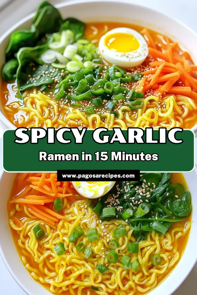 Craving a quick and spicy dish? Try this Minute Spicy Chili Garlic Ramen that's bursting with flavor and ready in just 15 minutes! Packed with fresh veggies, savory broth, and a kick of chili garlic sauce, this recipe is perfect for a cozy night in or lunch on-the-go. Don't miss out on making this tasty bowl of goodness—click through for the full recipe now! #SpicyRamen #RamenRecipes #QuickMeals #ChiliGarlicSauce