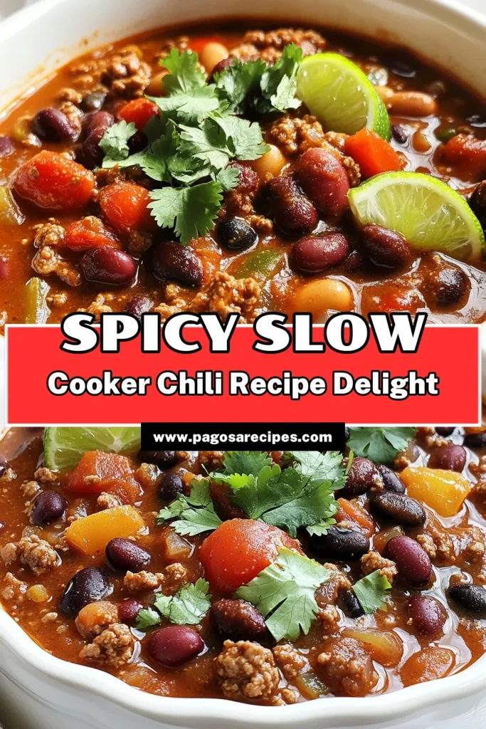 Warm up your dinner table with our Fiery Slow-Cooker Beef & Bean Chili! This hearty dish is packed with flavor and made easy with a slow cooker. Featuring ground beef, three types of beans, and a kick of jalapeño, it's perfect for chilly evenings. Whether you're cooking for family or a gathering, this chili is sure to impress. Click to explore the full recipe and start your delicious journey today! #ChiliRecipe #SlowCookerMeals #ComfortFood #HomeCooking