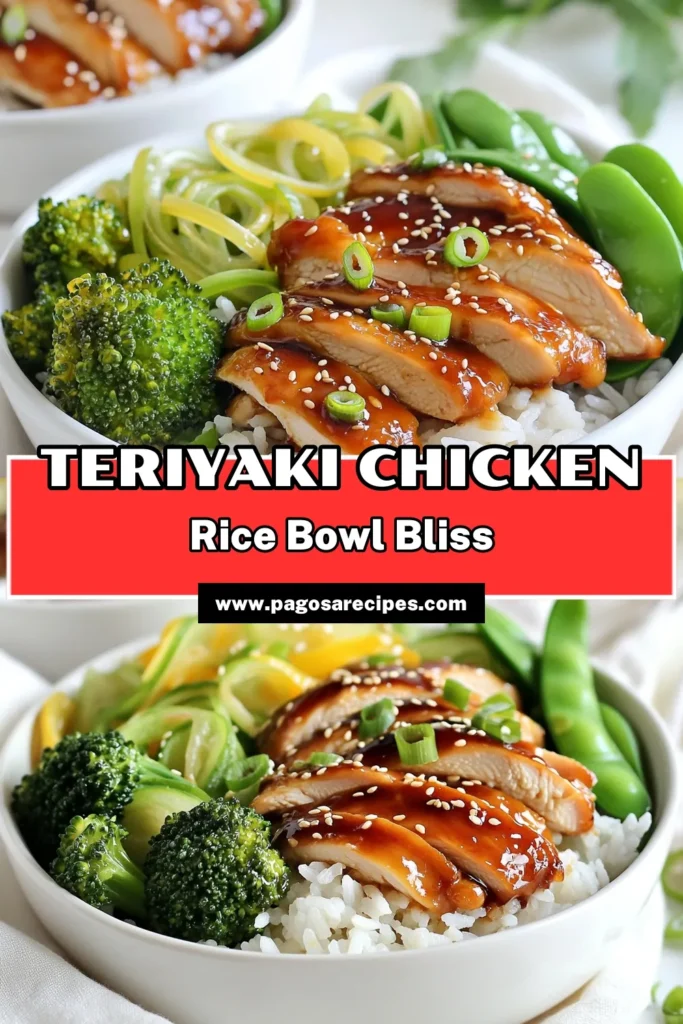 Savor the flavors of homemade Savory Teriyaki Chicken Rice Bowls with this quick and easy recipe! Perfectly seared chicken thighs glazed in a rich teriyaki sauce served over fluffy jasmine rice, complemented by vibrant steamed vegetables, make for a delightful meal. Ready in just 30 minutes, these bowls are sure to impress! Click to explore the full recipe and bring a taste of Japan to your dinner table! #TeriyakiChicken #RiceBowls #EasyDinner #HealthyRecipes