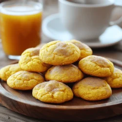 - 1 cup unsalted butter, softened - 1 cup granulated sugar - 1/2 cup packed brown sugar - 1 large egg - 1 cup pumpkin puree - 2 teaspoons vanilla extract - 3 1/4 cups all-purpose flour - 1 teaspoon baking soda - 1/2 teaspoon baking powder - 1 teaspoon cream of tartar - 1 teaspoon ground cinnamon - 1/2 teaspoon ground nutmeg - 1/4 teaspoon ground ginger - 1/4 teaspoon salt - 1/4 cup granulated sugar (for rolling) - 1 tablespoon ground cinnamon (for rolling) Each ingredient plays a key role. The butter gives a rich taste. Both sugars add sweetness and help make the cookies soft. The pumpkin puree makes the cookies moist and adds that lovely fall flavor. Eggs bind everything together. The flour provides structure while the baking soda and powder help the cookies rise. Spices like cinnamon and nutmeg bring warmth and depth to the flavor. If you have allergies, there are easy swaps. Use a dairy-free butter for a vegan option. You can replace the egg with 1/4 cup applesauce or a flax egg (1 tablespoon flaxseed meal mixed with 2.5 tablespoons water). For gluten-free, try a 1:1 gluten-free flour blend. Always check labels to ensure safety. Start by gathering all your ingredients. You need butter, sugars, egg, pumpkin puree, and vanilla. You will also need flour, baking soda, baking powder, cream of tartar, and spices. This mix gives the cookies their warm flavor. Preheat your oven to 350°F (175°C) and line a baking sheet with parchment paper. This helps the cookies bake evenly and prevents sticking. In a large bowl, cream the softened butter, granulated sugar, and brown sugar. Mix until it’s light and fluffy. Next, beat in the egg, pumpkin puree, and vanilla extract. Make sure it’s mixed well. In another bowl, whisk together the dry ingredients. Combine the flour, baking soda, baking powder, cream of tartar, cinnamon, nutmeg, ginger, and salt. Gradually add this dry mix to the wet mix. Stir until it’s just combined; don’t overmix. Now, prepare the cinnamon-sugar mix. In a small bowl, combine 1/4 cup granulated sugar and 1 tablespoon cinnamon. Use a cookie scoop or your hands to form dough balls. Each ball should be about 1 inch in size. Roll each ball in the cinnamon-sugar mix until fully coated. Place the dough balls on the prepared baking sheet. Leave some space between them as they will spread while baking. Bake for 10-12 minutes. Look for lightly golden edges and soft centers. Once baked, let the cookies cool on the baking sheet for about 5 minutes. This helps them set and makes it easier to move them. After that, transfer the cookies to a wire rack. Allow them to cool completely. For serving, arrange the cookies on a festive platter. A sprinkle of cinnamon on top adds a nice touch. Pair them with a cup of hot apple cider for a cozy treat! To make these pumpkin spice snickerdoodles shine, follow these simple tips: - Use room temperature butter. This helps the butter cream well with sugars. - Measure flour correctly. Spoon flour into the cup and level it off. - Don’t skip the chilling. Chill the dough for 30 minutes for better flavor. - Roll in cinnamon-sugar. Coat each ball well for a sweet, spicy crust. Here are some pitfalls to steer clear of: - Overmixing the dough. This can make cookies tough. Mix until just combined. - Not using parchment paper. This helps cookies bake evenly and prevents sticking. - Baking too long. Watch for lightly golden edges, keeping the center soft. - Skipping cooling time. Allowing cookies to cool on the sheet helps them set. For the best texture, consider these points: - Cream butter and sugars well. Aim for a light and fluffy mixture. - Use fresh spices. Fresh spices enhance the flavor of your cookies. - Baking soda and baking powder balance. Both give cookies the perfect lift. - Store properly. Keep cookies in an airtight container to maintain softness. {{image_2}} You can make your Pumpkin Spice Snickerdoodles even more fun with add-ins. Chocolate chips are a great choice. They add a rich, sweet contrast to the warm spices. Use about 1 cup of semi-sweet or dark chocolate chips. You can also try nuts like walnuts or pecans. Chop them coarsely and mix in about 1/2 cup. This gives your cookies a nice crunch. If you want a stronger spice flavor, you can adjust the spices. Add more ground cinnamon or nutmeg to the dough. Start with an extra 1/4 teaspoon of each. For a little heat, you can add a pinch of ground cloves. This gives a cozy warmth that pairs well with pumpkin. Just be careful; too much can overpower the other flavors. For a gluten-free version, swap out the all-purpose flour. Use a gluten-free flour blend that measures cup-for-cup. Make sure it contains xanthan gum. This helps with the texture of the cookies. You can also use almond flour, but reduce the amount to about 2 3/4 cups. This keeps the cookies from being too dense. Enjoy your tasty treat with these easy changes! To keep your pumpkin spice snickerdoodles fresh, store them in an airtight container. Make sure the cookies are completely cool before sealing. This helps keep them soft and tasty. Place a slice of bread in the container to help maintain moisture. This trick works wonders for keeping cookies soft. Store them at room temperature for up to a week. You can freeze these cookies for later enjoyment. Start by letting the baked cookies cool completely. Then, place them in a single layer on a baking sheet. Freeze them for about an hour until firm. Once frozen, transfer the cookies to a freezer-safe bag. They can last up to three months in the freezer. When you want one, just take it out and let it thaw at room temperature. If you want a warm cookie, reheating is easy. Preheat your oven to 350°F (175°C). Place the cookies on a baking sheet. Heat them for about 5 to 7 minutes. You can also use a microwave for a quicker fix. Just warm them for 10 to 15 seconds. Enjoy the warm, cozy flavors again! A snickerdoodle is a soft, sweet cookie. It has a unique taste from cinnamon. The dough gets rolled in cinnamon and sugar before baking. This gives it a nice, sweet crust. Snickerdoodles are often chewy and have a slight tang from cream of tartar. They are a fun treat for any time of year. You should not use pumpkin pie filling. Pumpkin pie filling has added spices and sugar. This can change the taste of your cookies. Using pure pumpkin puree gives you control over the spices and sweetness. It allows the pumpkin flavor to shine through. Stick with the puree for the best results. To make softer cookies, use less flour. Measure flour carefully and avoid packing it down. You can also add a bit more pumpkin puree. This adds moisture to the dough. Make sure not to overbake the cookies. Take them out when the edges are golden but the center is still soft. Let them cool on the baking sheet for a few minutes before moving them. This helps them stay soft and chewy. This blog post covered all you need to know about making great cookies. We explored the key ingredients, outlined step-by-step instructions, and shared tips for perfect results. You learned about fun variations to try and the best storage methods to keep them fresh. Remember, each tip can help you avoid common mistakes and achieve the right texture. Use this guide to bake amazing cookies. Enjoy every bite of your tasty creations!